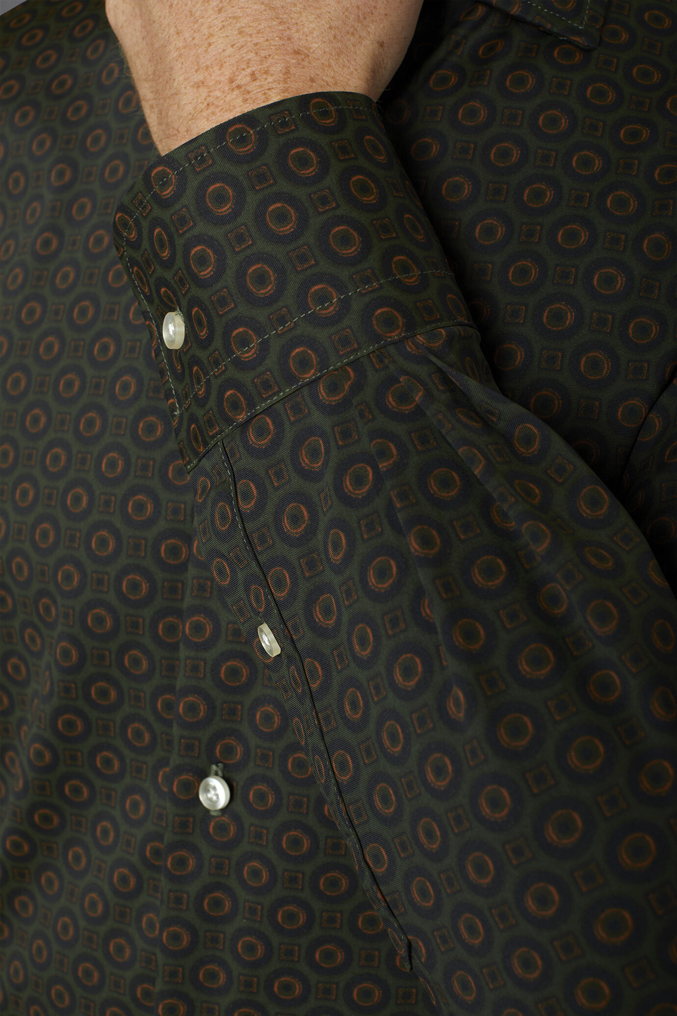 Camicia classica genderless tecnica comfort fit tessuto fantasia image number 3