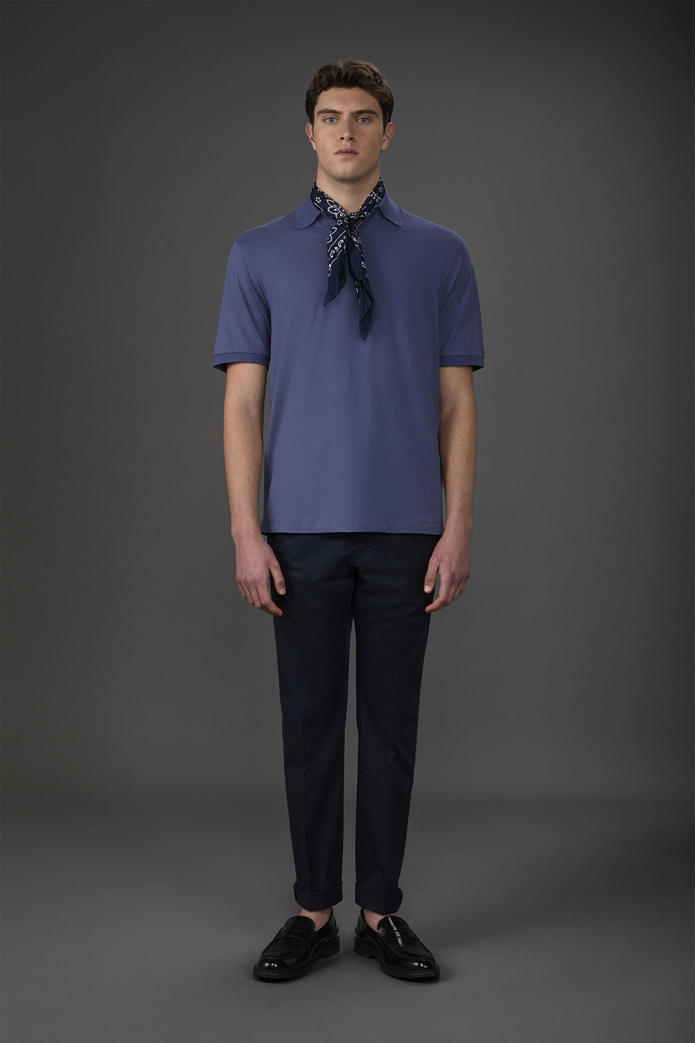 Polo uomo manica corta in 100% cotone organico con collo derby image number 1