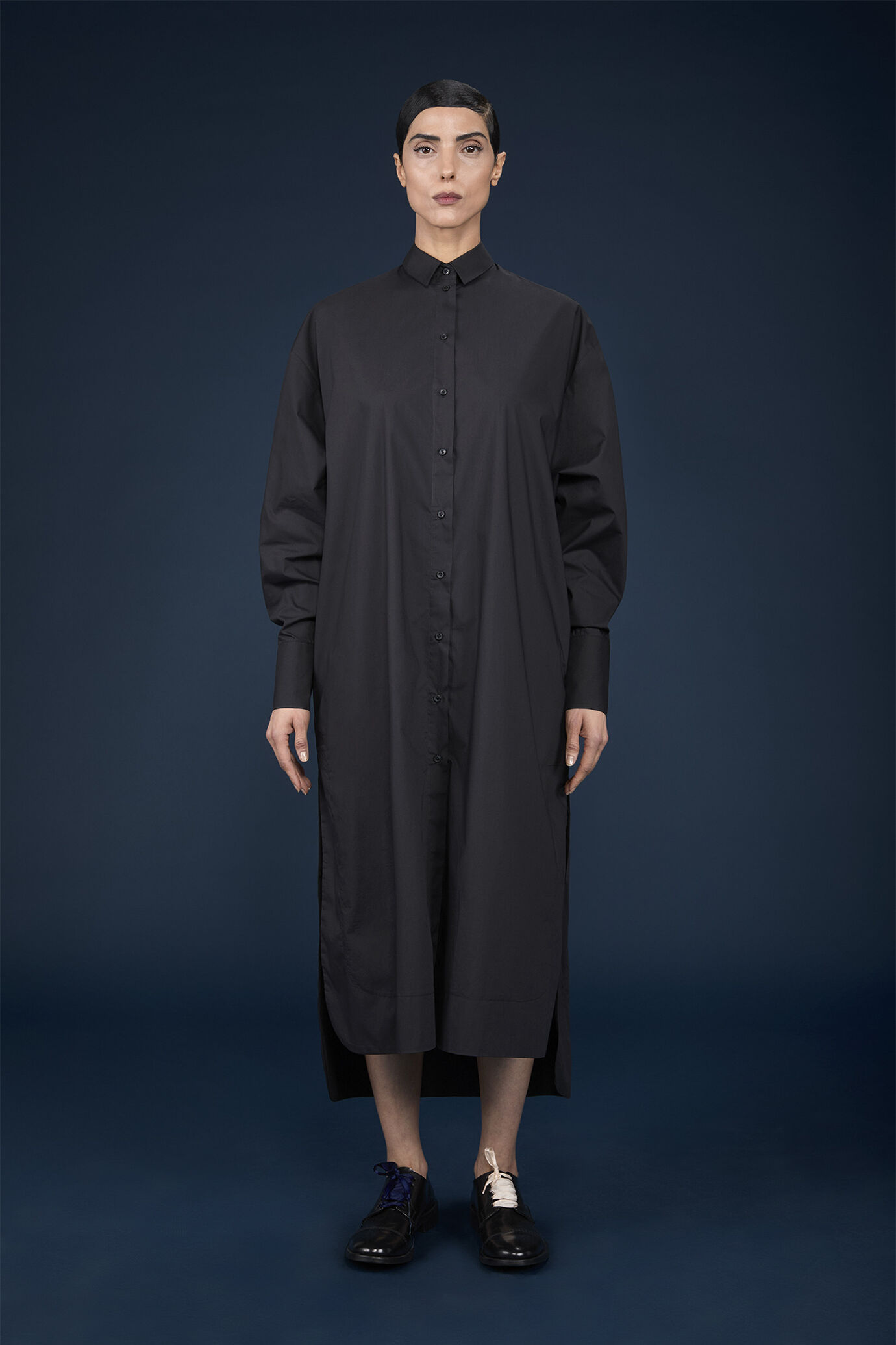 Robe chemisier pour femme avec fentes latérales image number 1