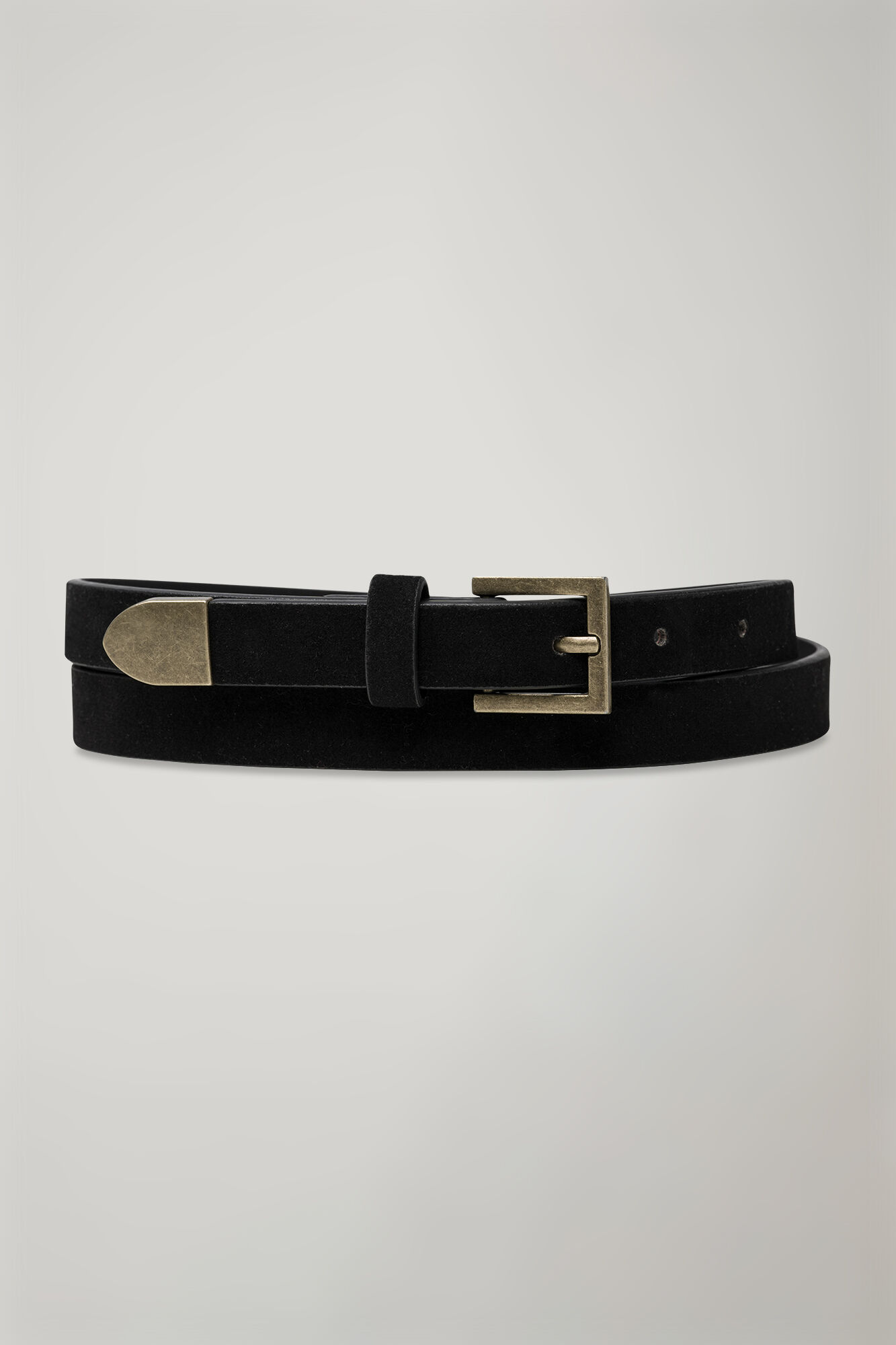 Cintura donna rivestita in pelle scamosciata