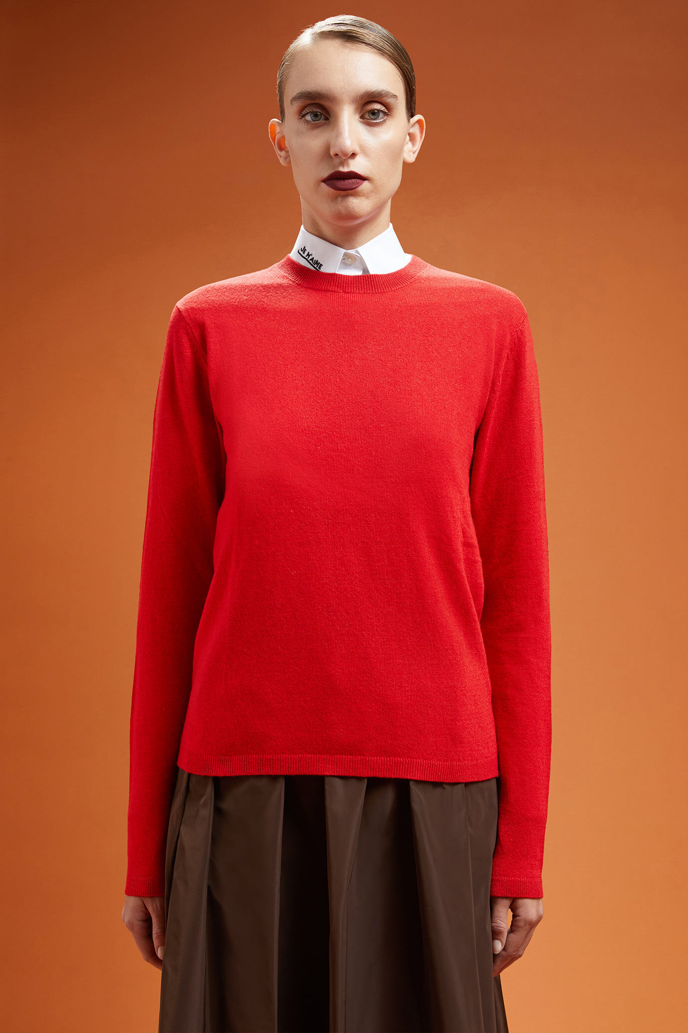 Pull col rond pour femme, coupe classique, en laine et cachemire image number 0