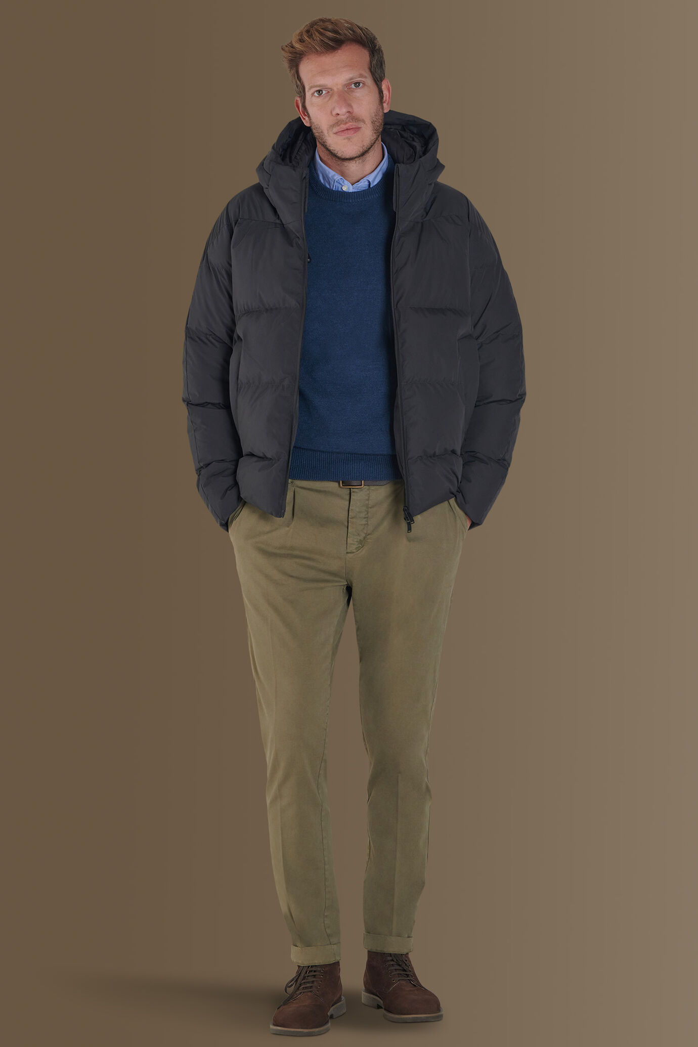 Quilted padded jacket poly tech image number 0