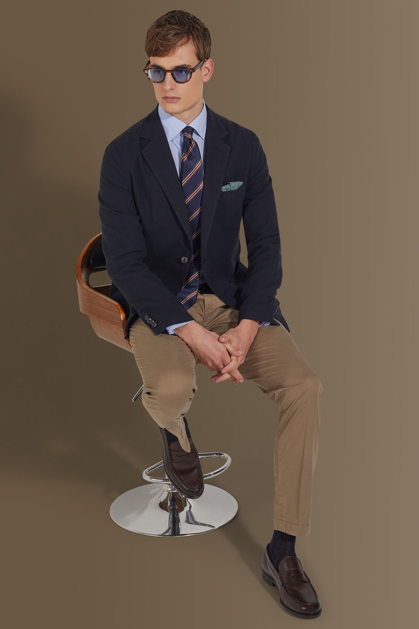 Single breasted jacket patch pocket cotton linen garmet dyed image number 0