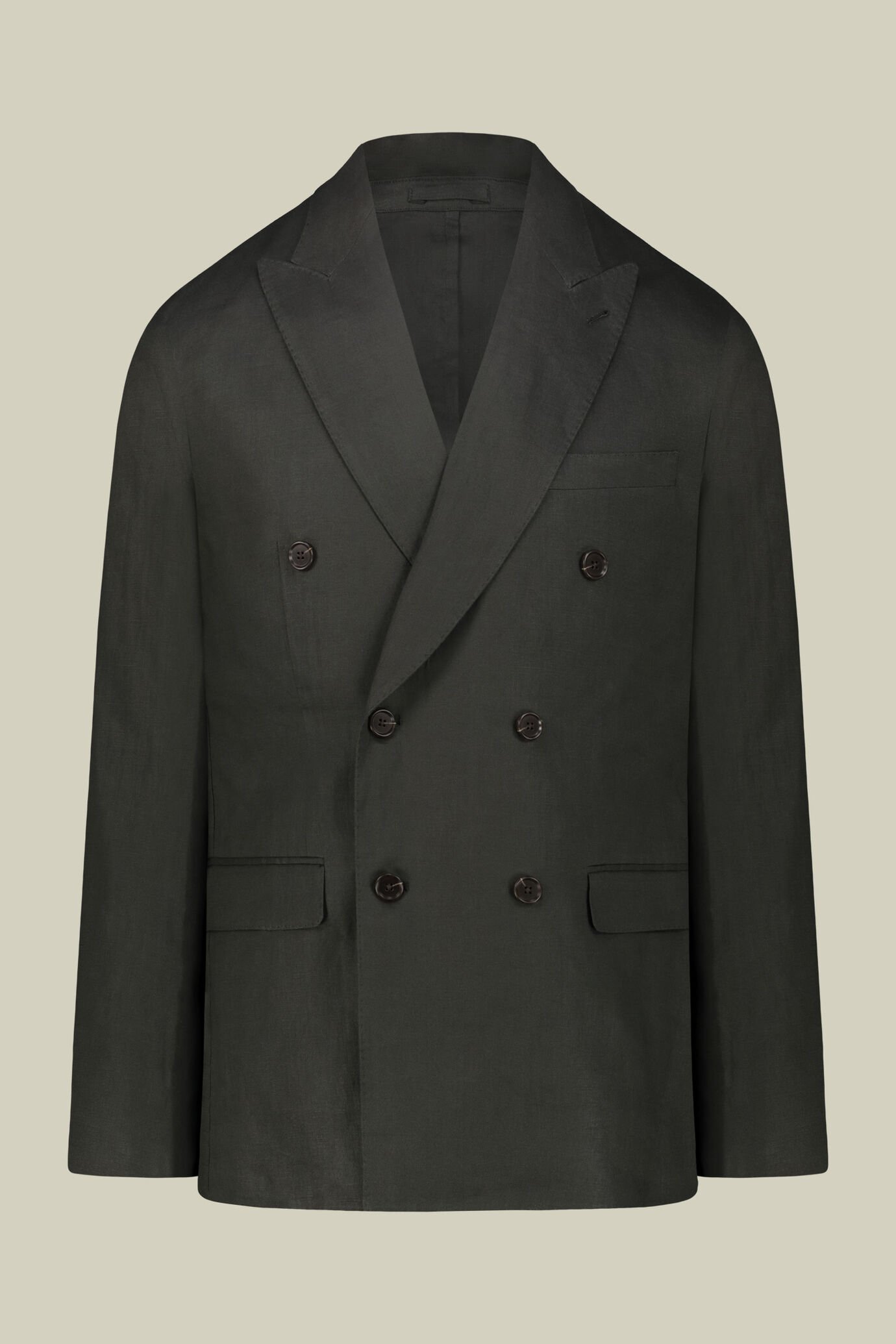 Abito uomo doppiopetto 100% lino regular fit image number 4