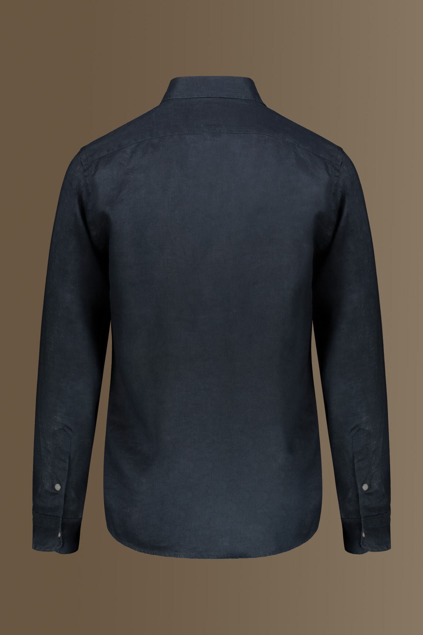 Camicia casual uomo collo francese 100% lino tinta unita image number 5