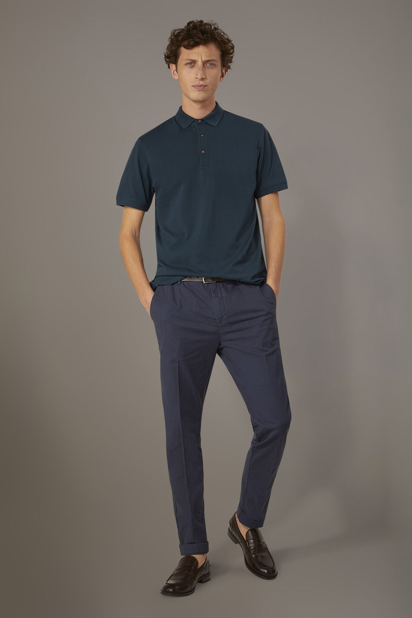 Pantalone chino regular fit costruzione a spina di pesce image number 0