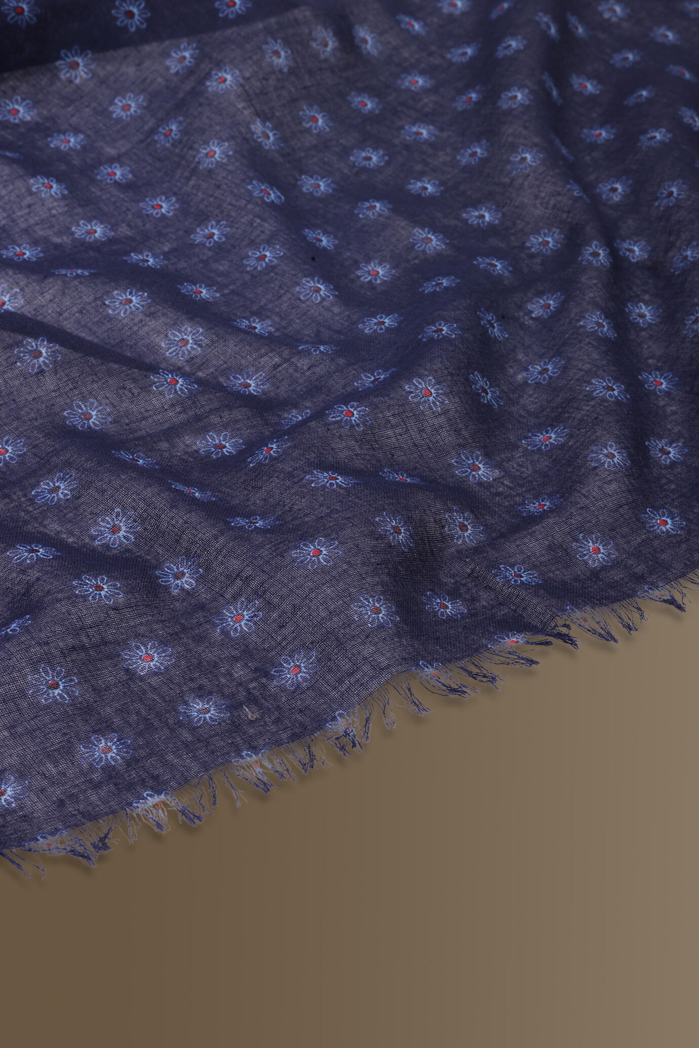 Sciarpa uomo disegno fantasia tessuto in cotone blue image number 1