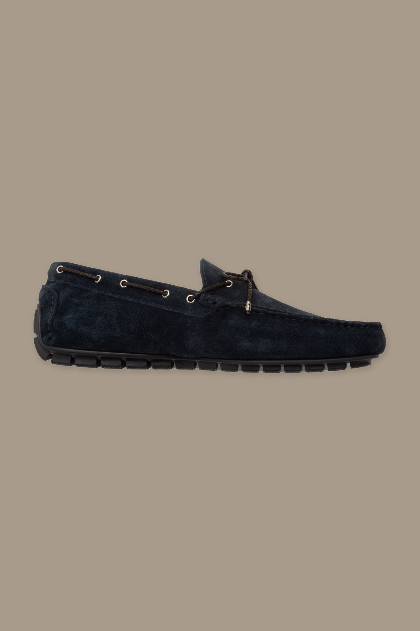 Loafer with lace 100% leather suede image number 1