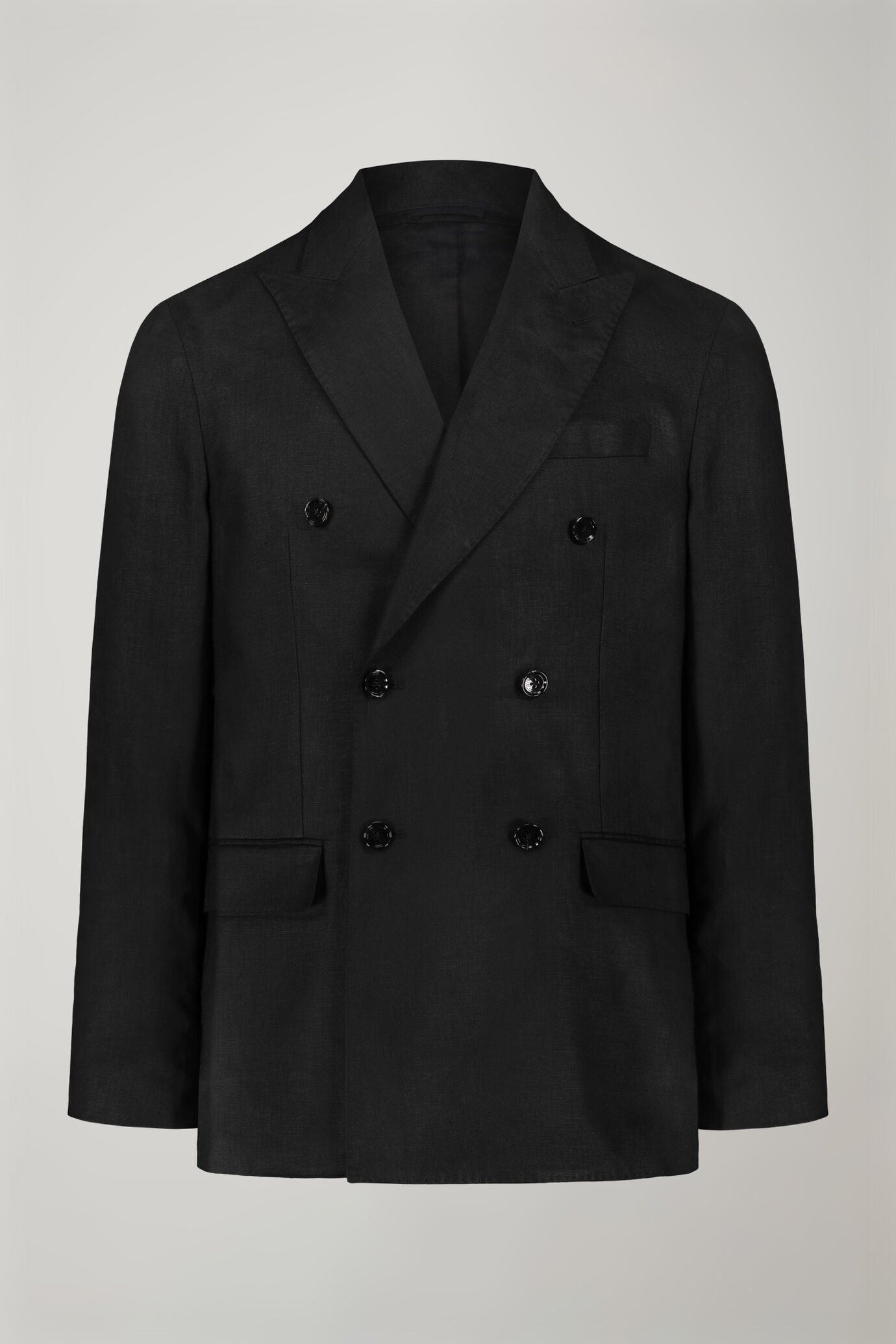 Men's double-breasted 100% linen regular fit suit image number 4
