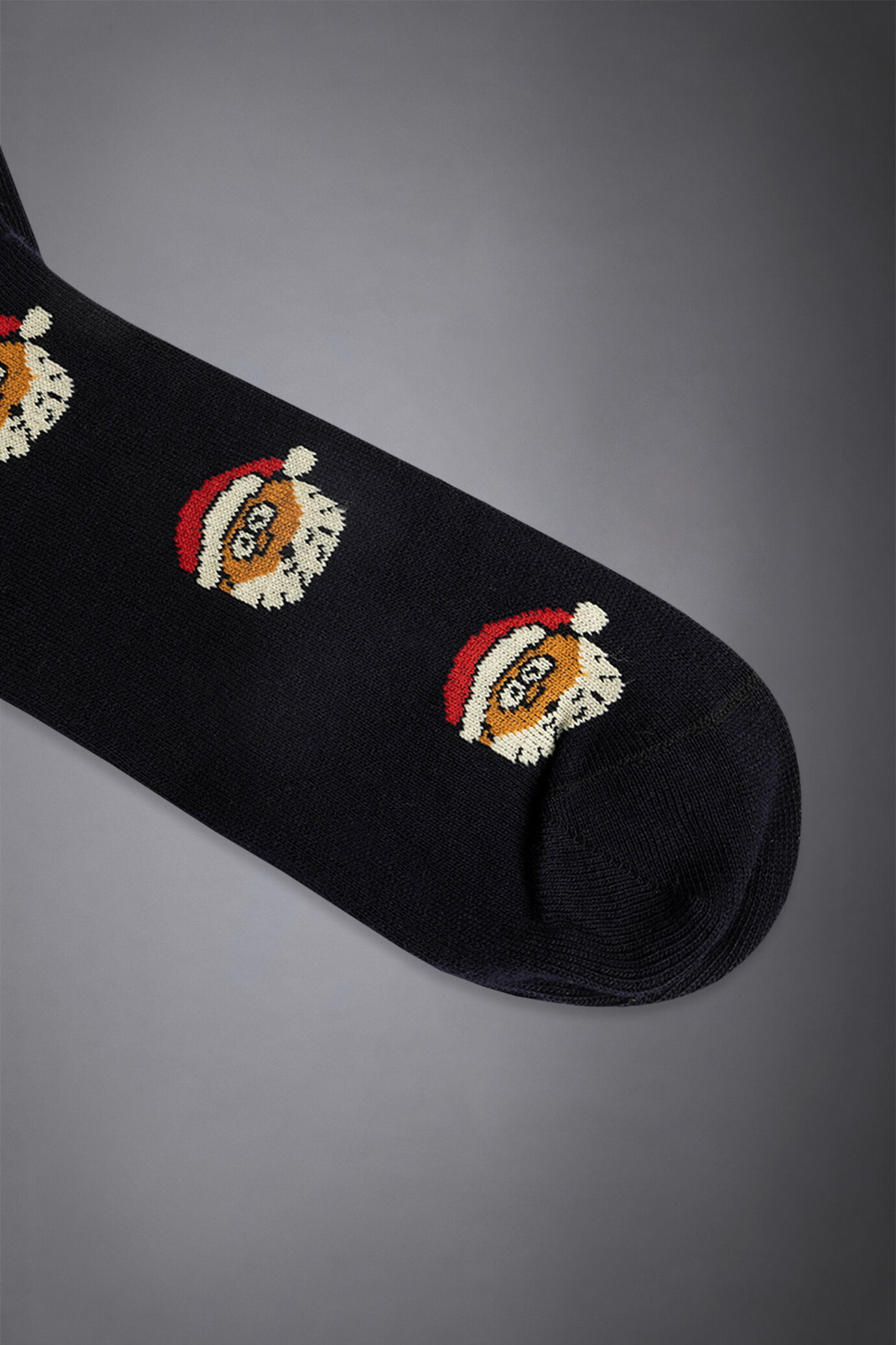 Lange gestrickte Socke Weihnachtsmann gemustert made in italy image number 1