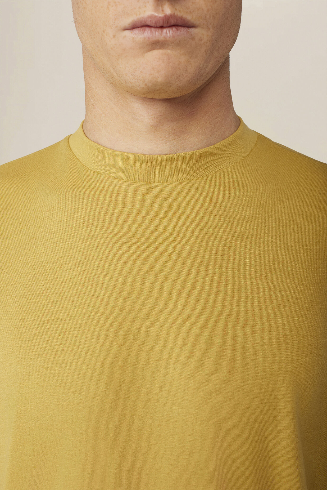 Men's T-shirt in 100% cotton jersey with slightly high neck image number 2