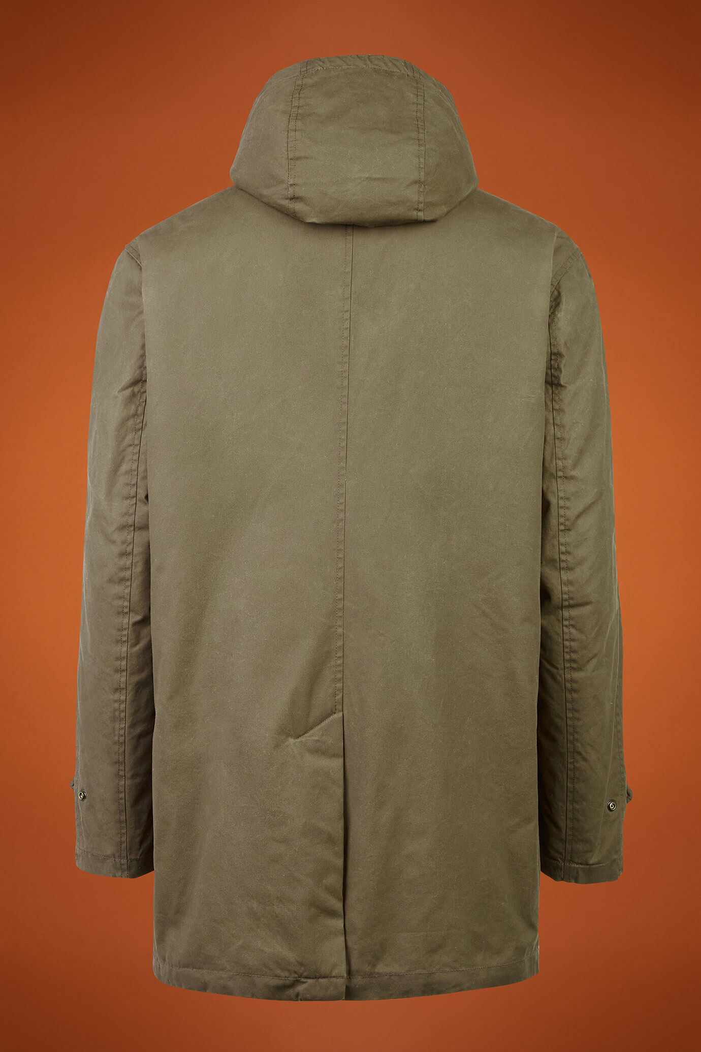 Parka homme à capuche, en tissu ciré avec fourrure en peau lainée, coupe confort image number 5