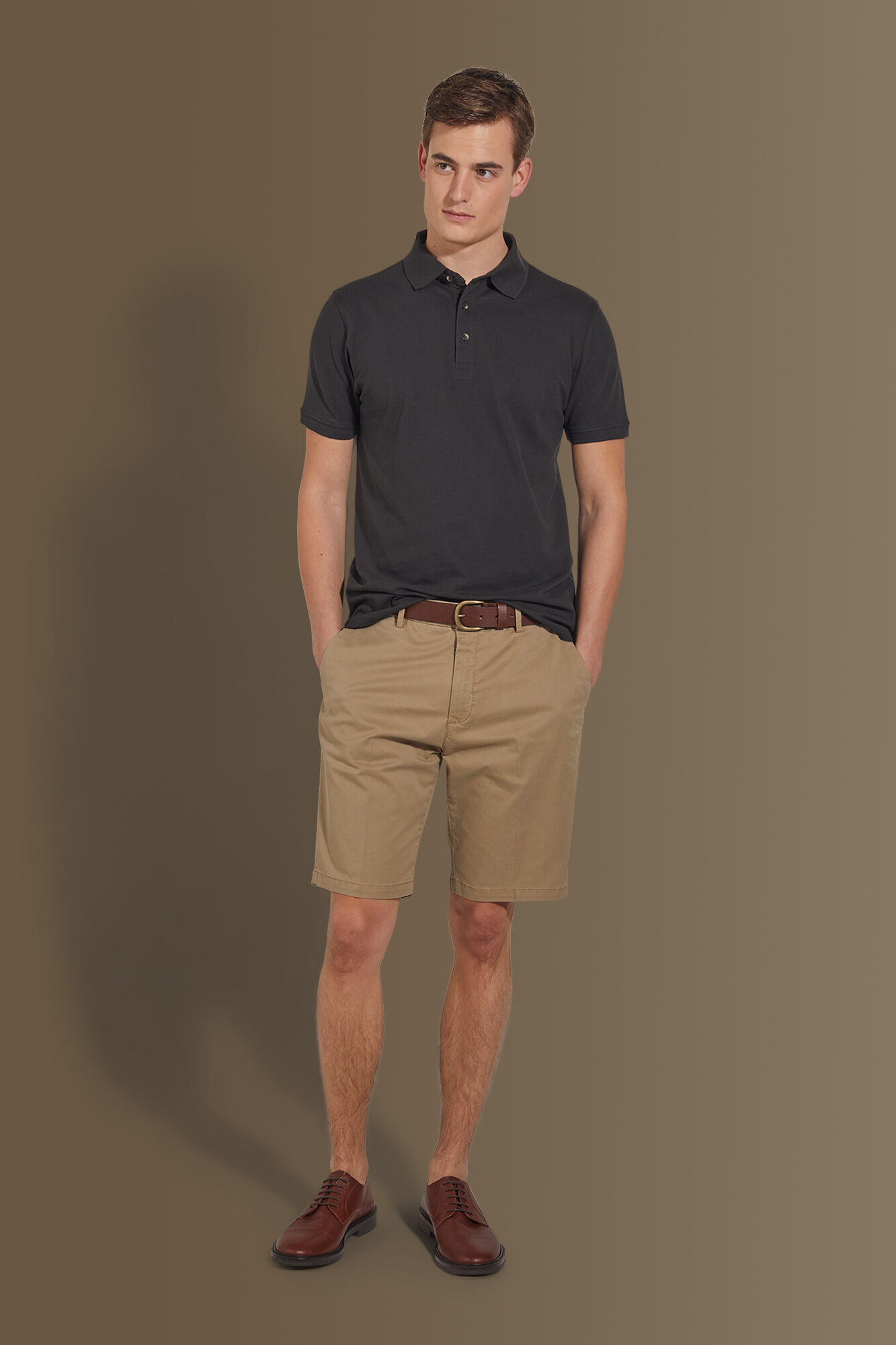 Bermuda uomo classico twill elasticizzato