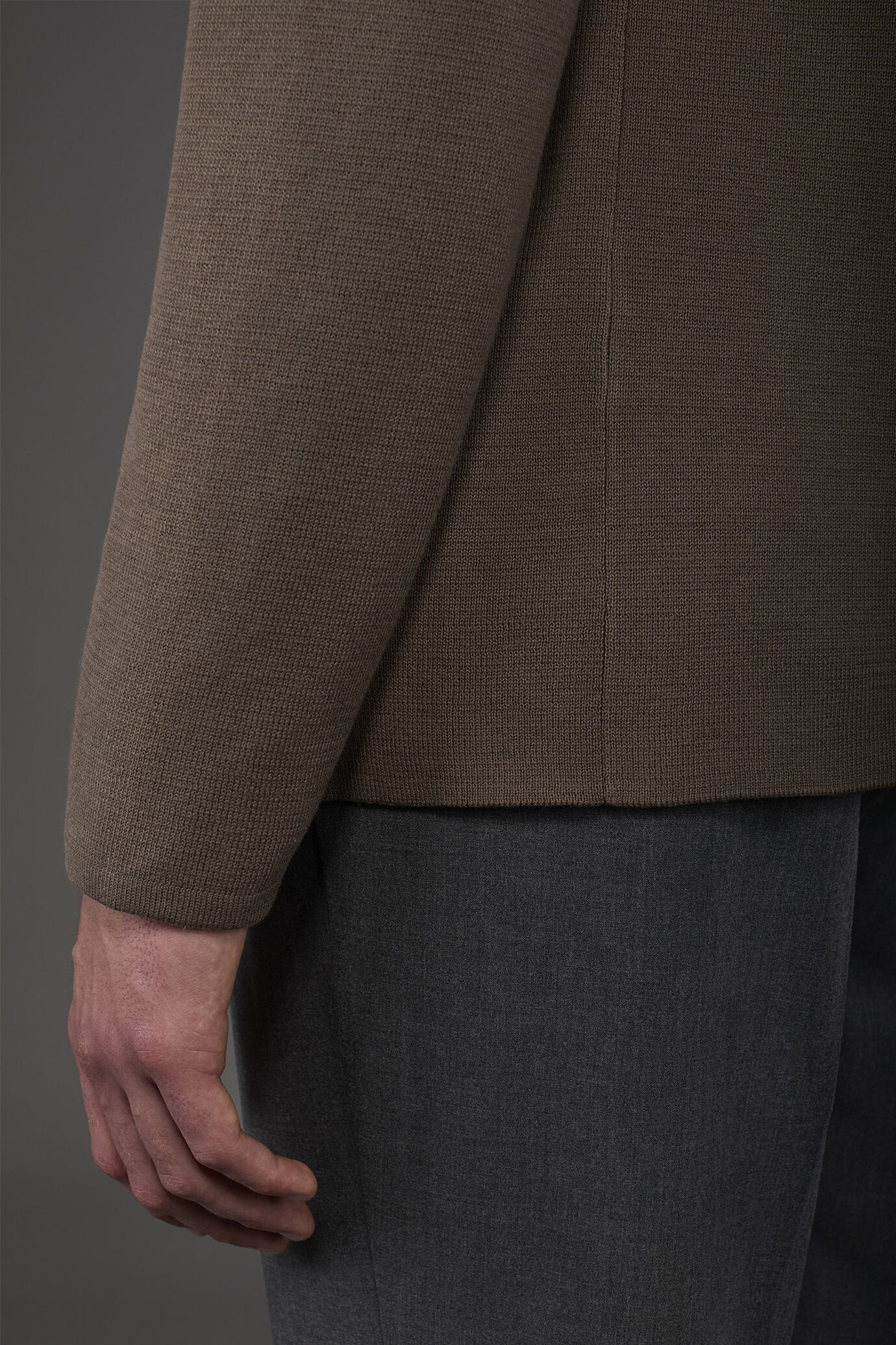 Cardigan homme avec poches plaquées, 100% coton point de Milan image number 3