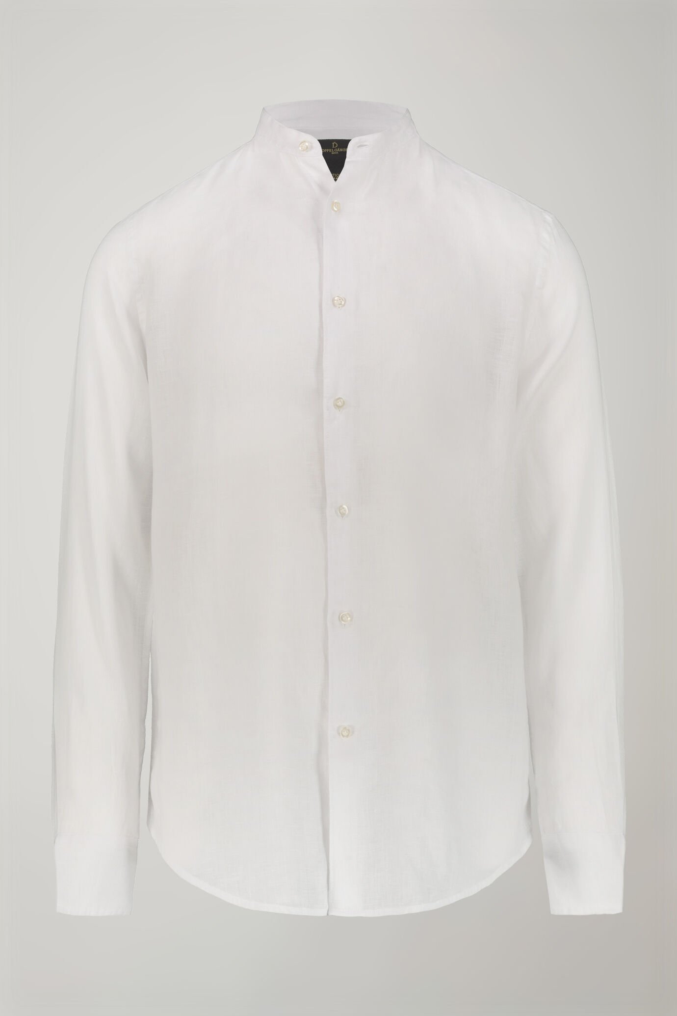Camicia casual uomo collo coreano 100% lino comfort fit image number 4