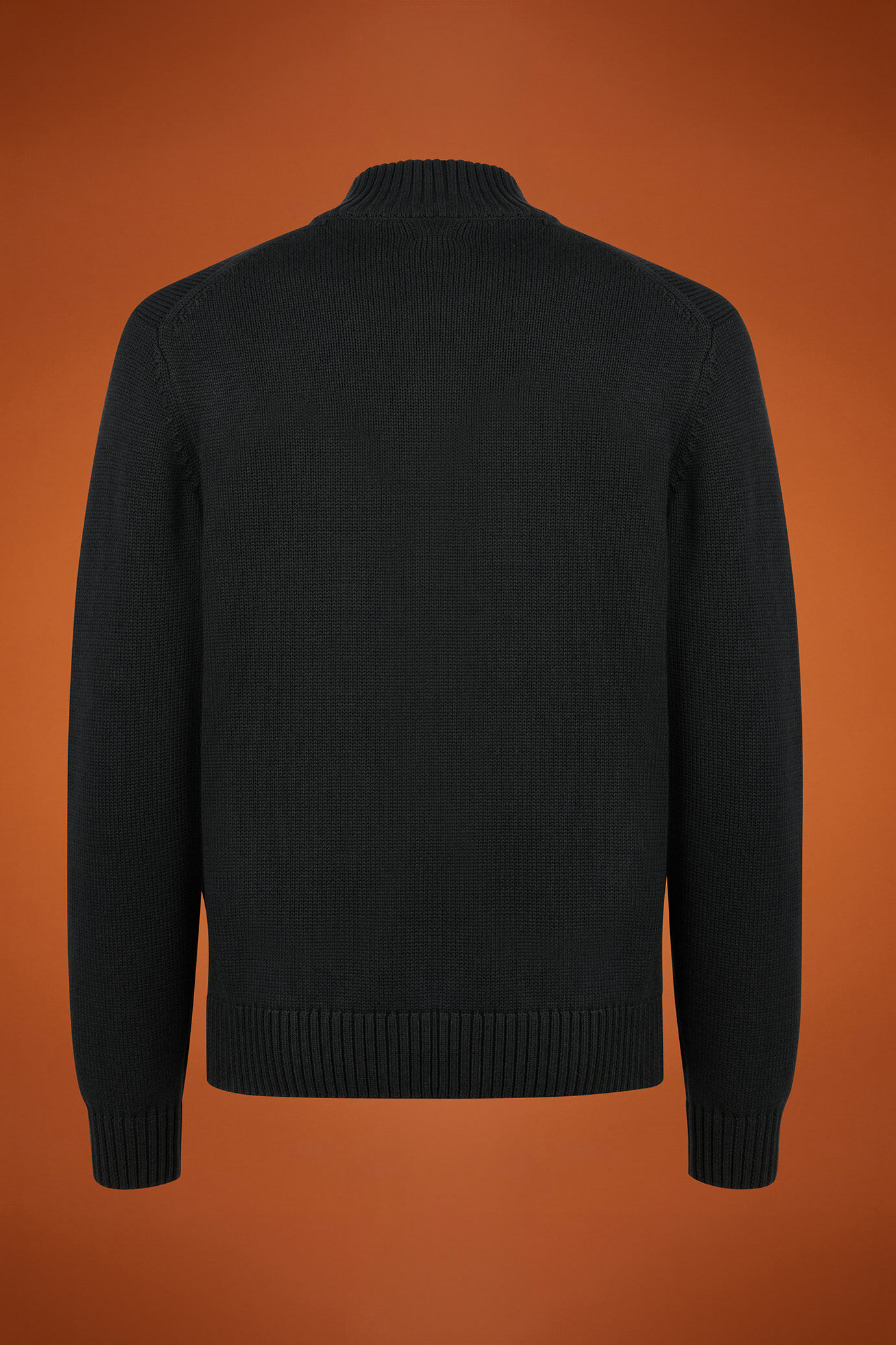 Cardigan uomo con collo alto 100% cotone regular fit image number 5