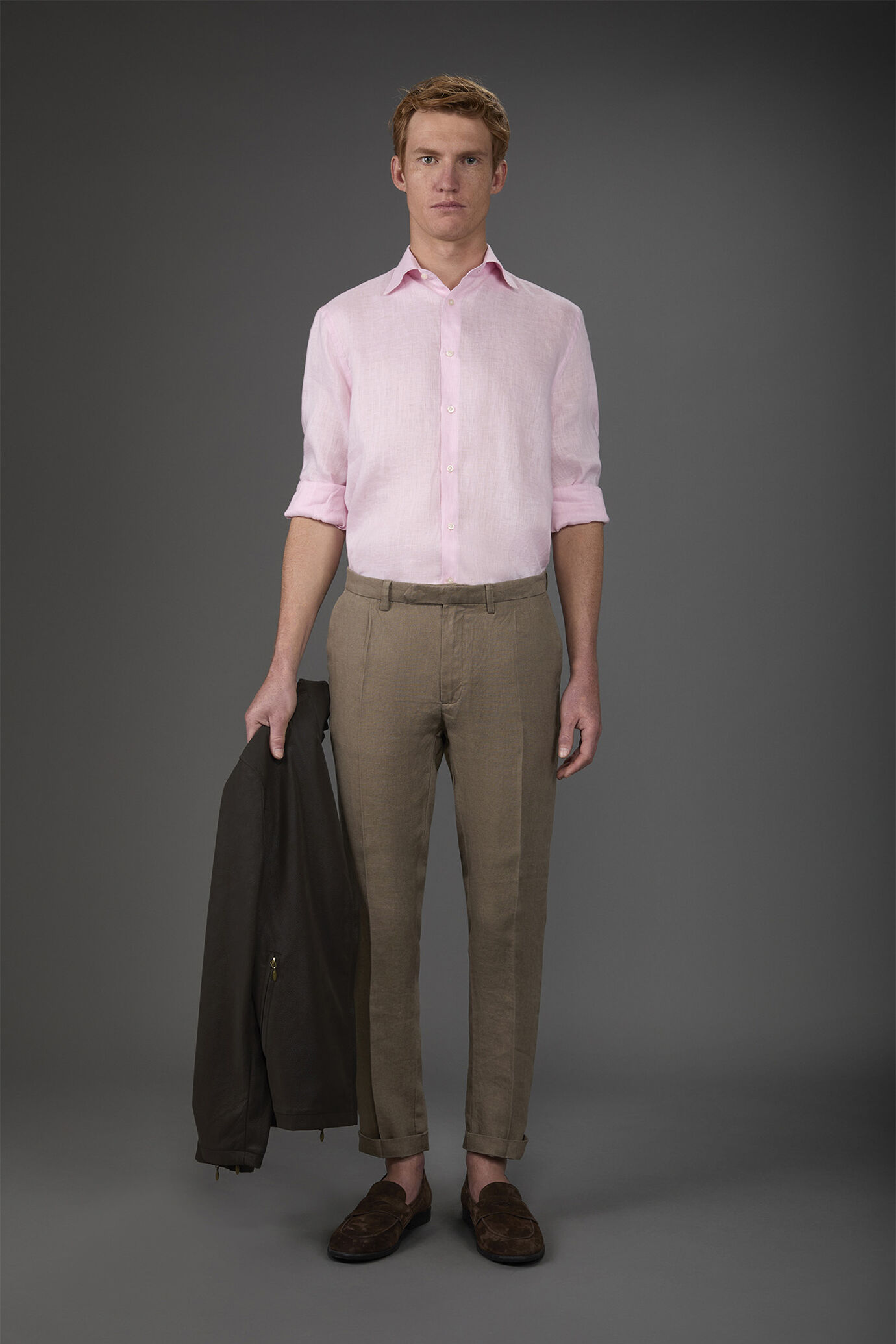 Camicia uomo casual collo classico 100% lino image number 2