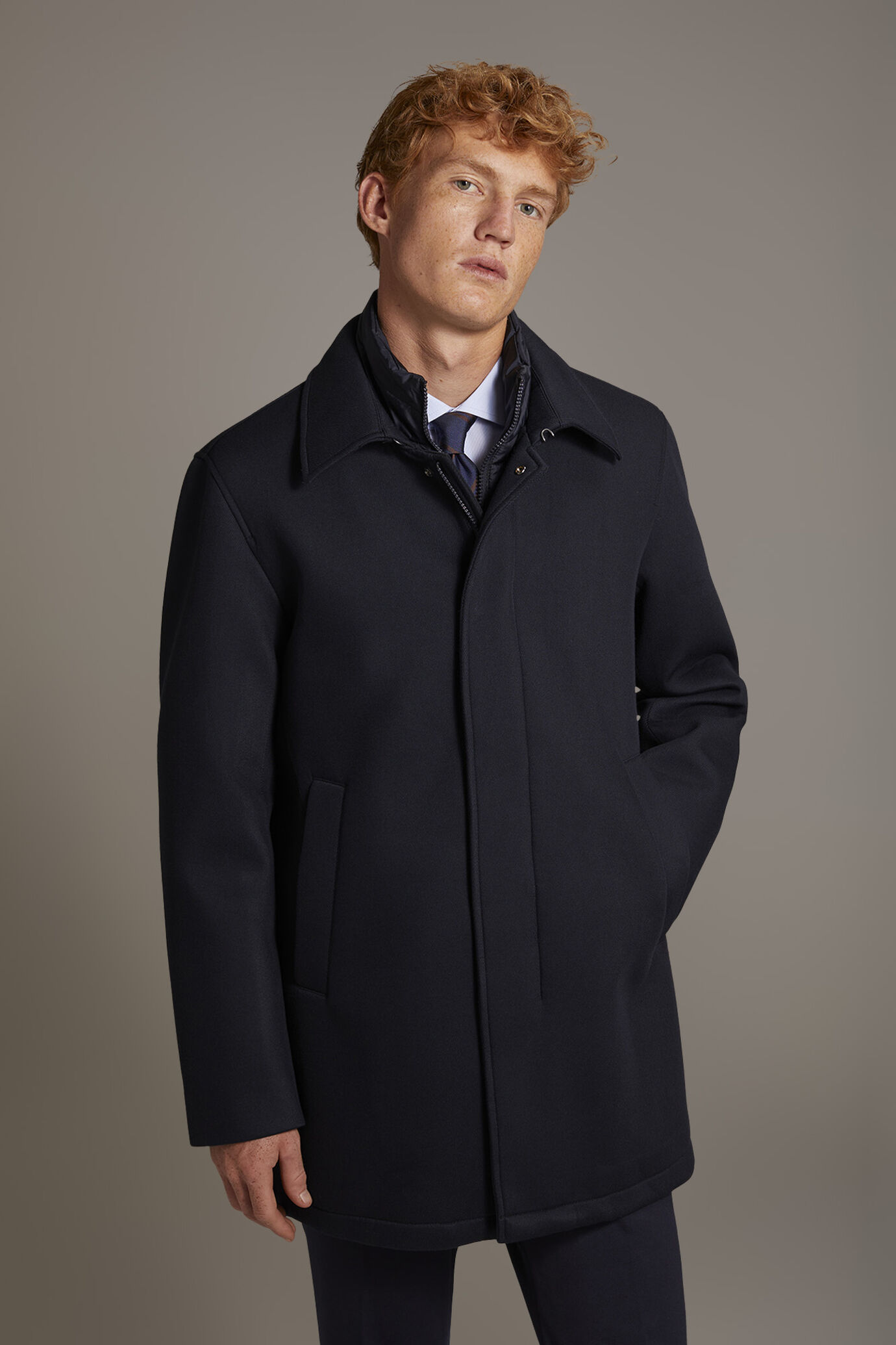 Padded coat in twill fabric image number 2