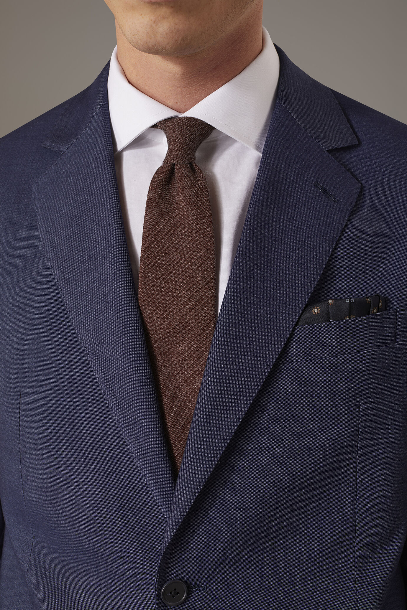 Abito monopetto regular fit tessuto effetto denim image number 2
