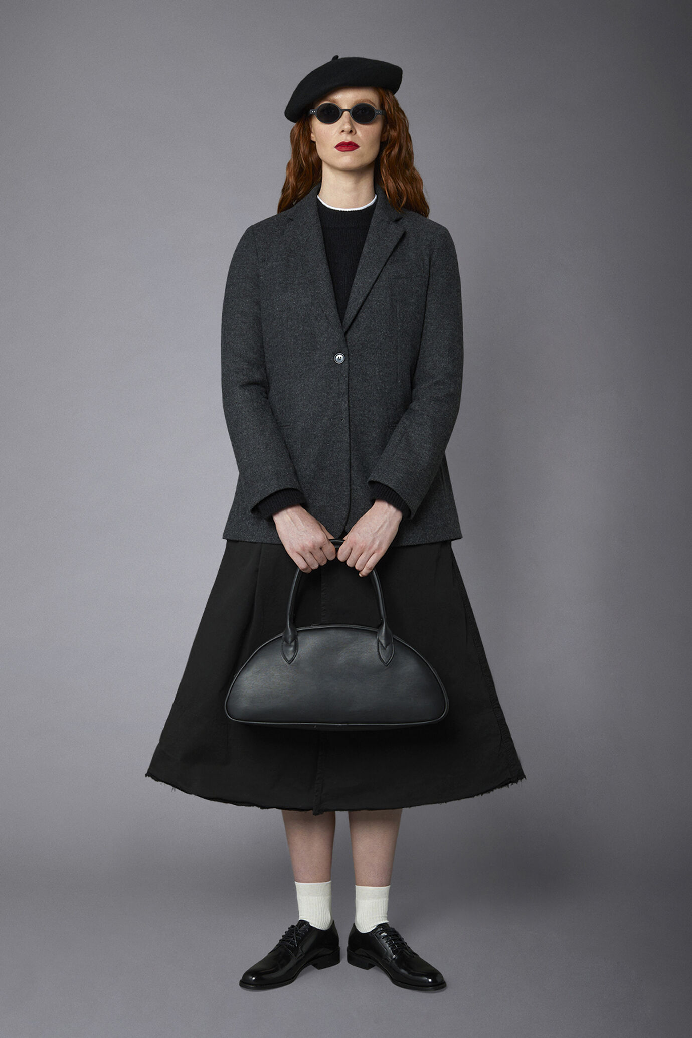 Single-breasted tweed wool-blend jacket