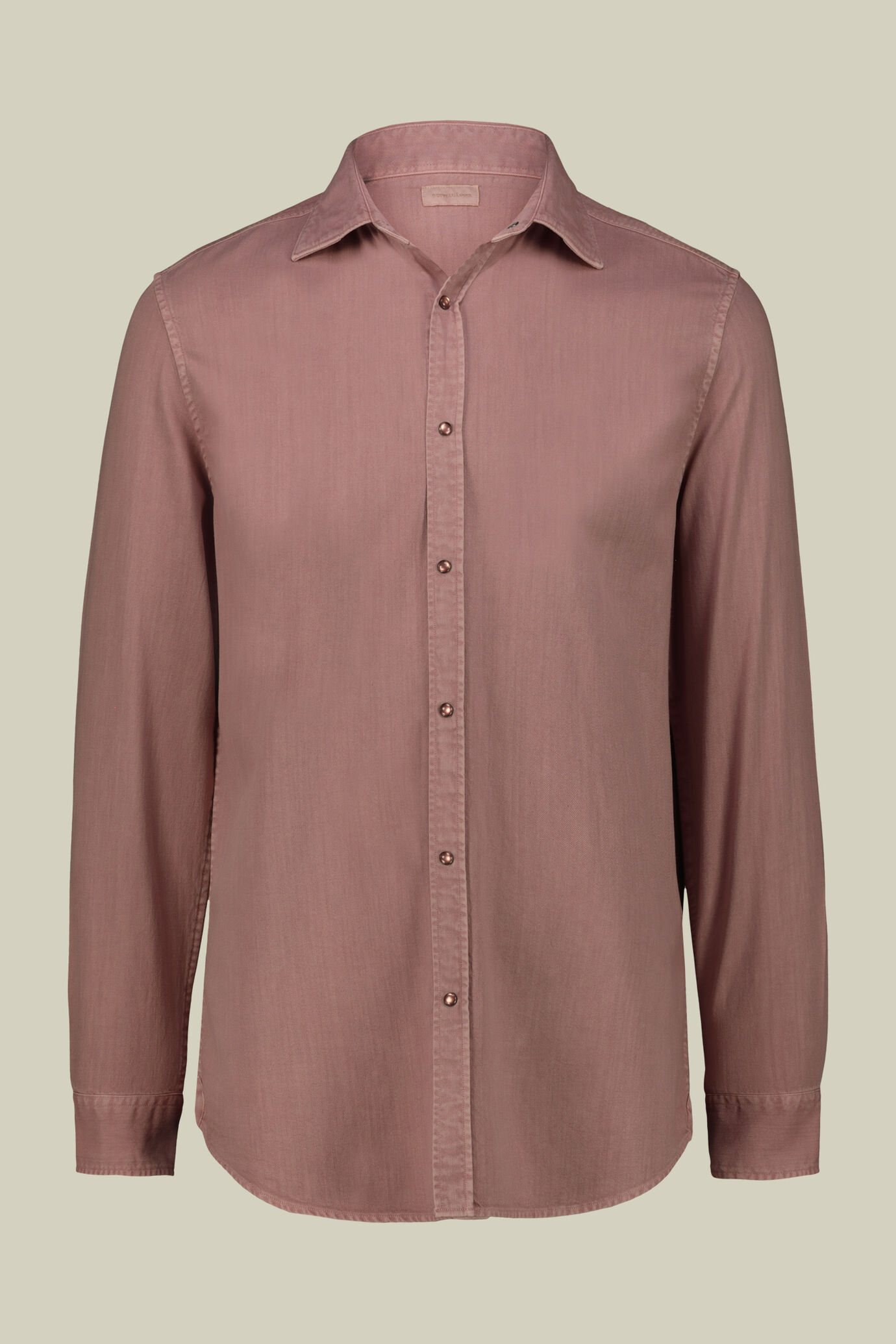Men's casual shirt with classic collar, chambray fabric image number 4