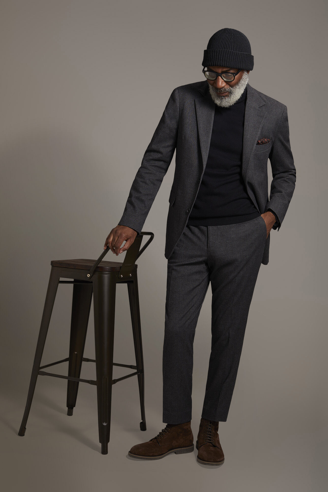 Abito monopetto regular fit tessuto misto cotone stretch