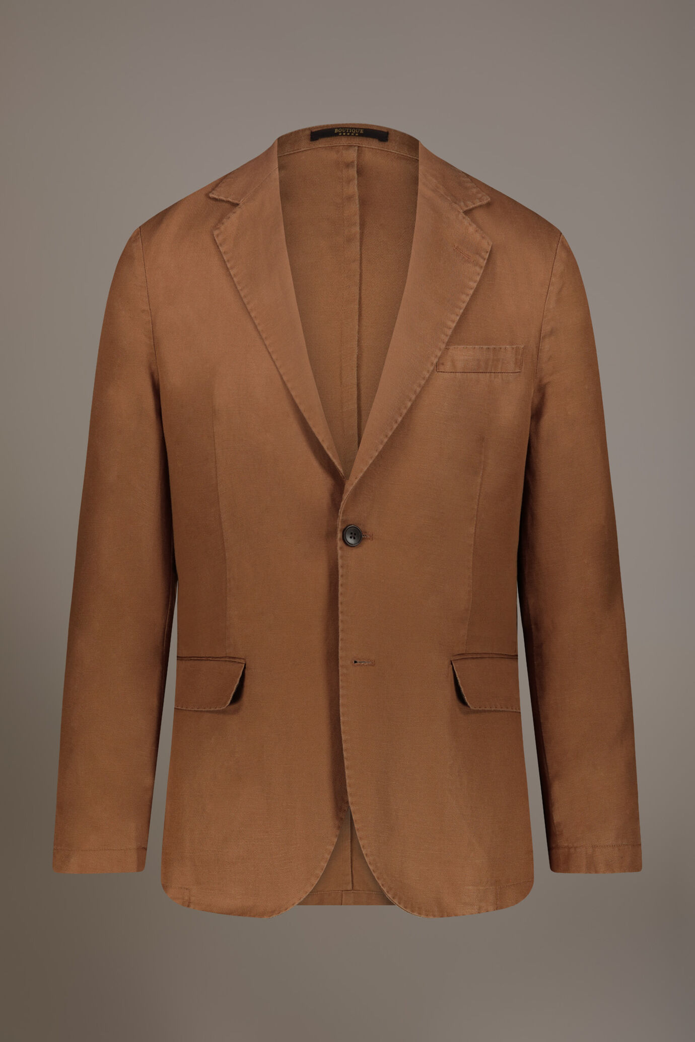 Single breasted linen blend jacket with flap pocket image number 3