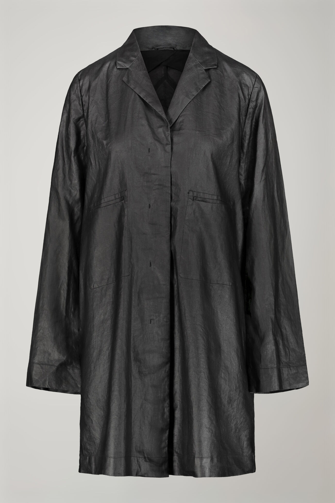 Imperméable femme en 100 % lin enduit, coupe régulière image number 4