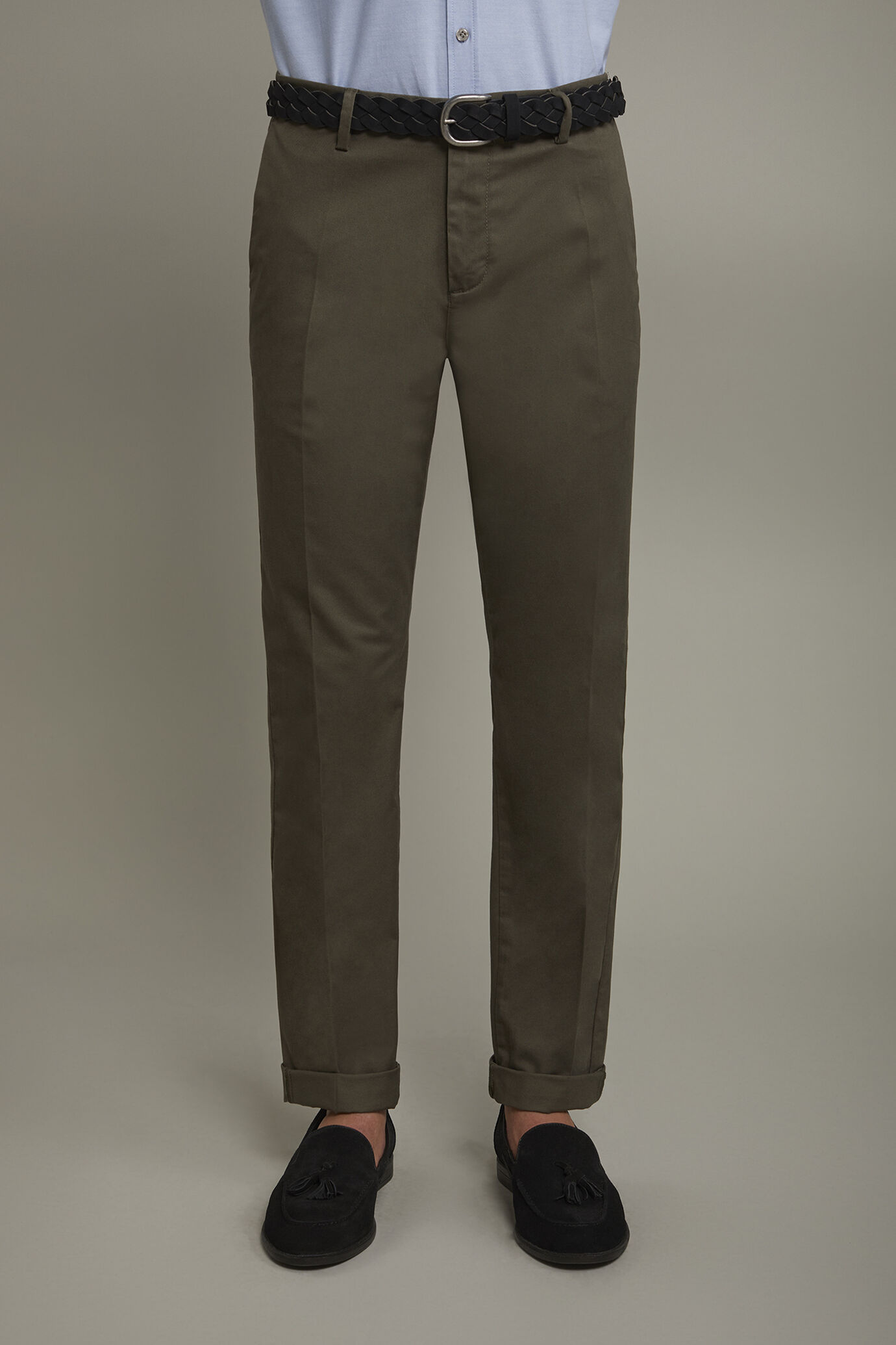 Pantalone chino uomo classico costruzione twill elasticizzato perfect fit image number 3