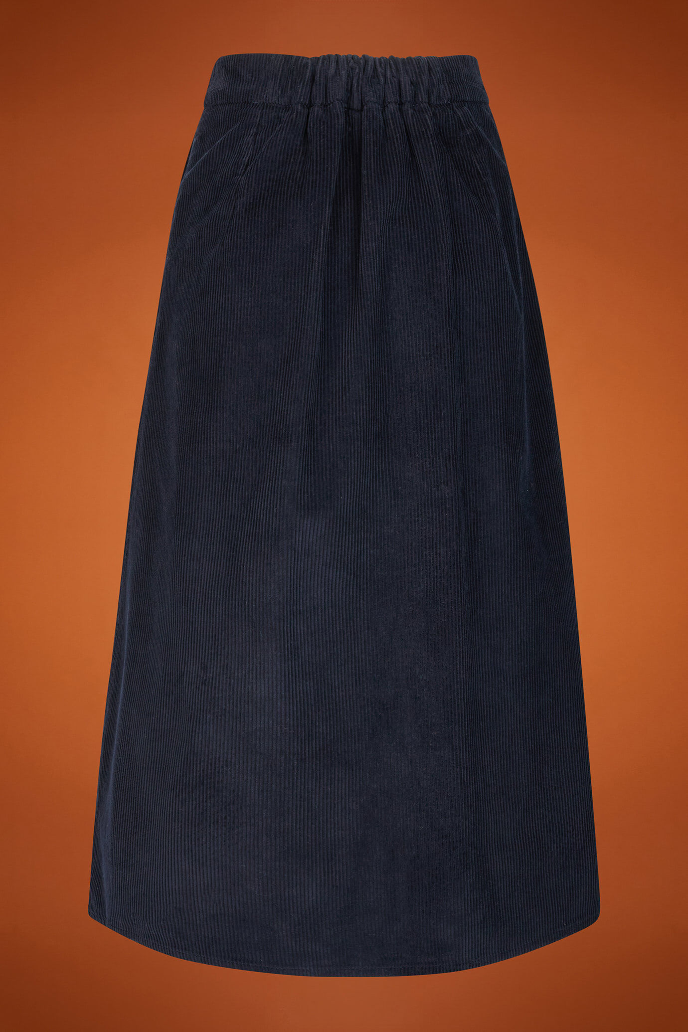 Jupe midi pour femme, coupe classique, en velours rayé uni image number 5