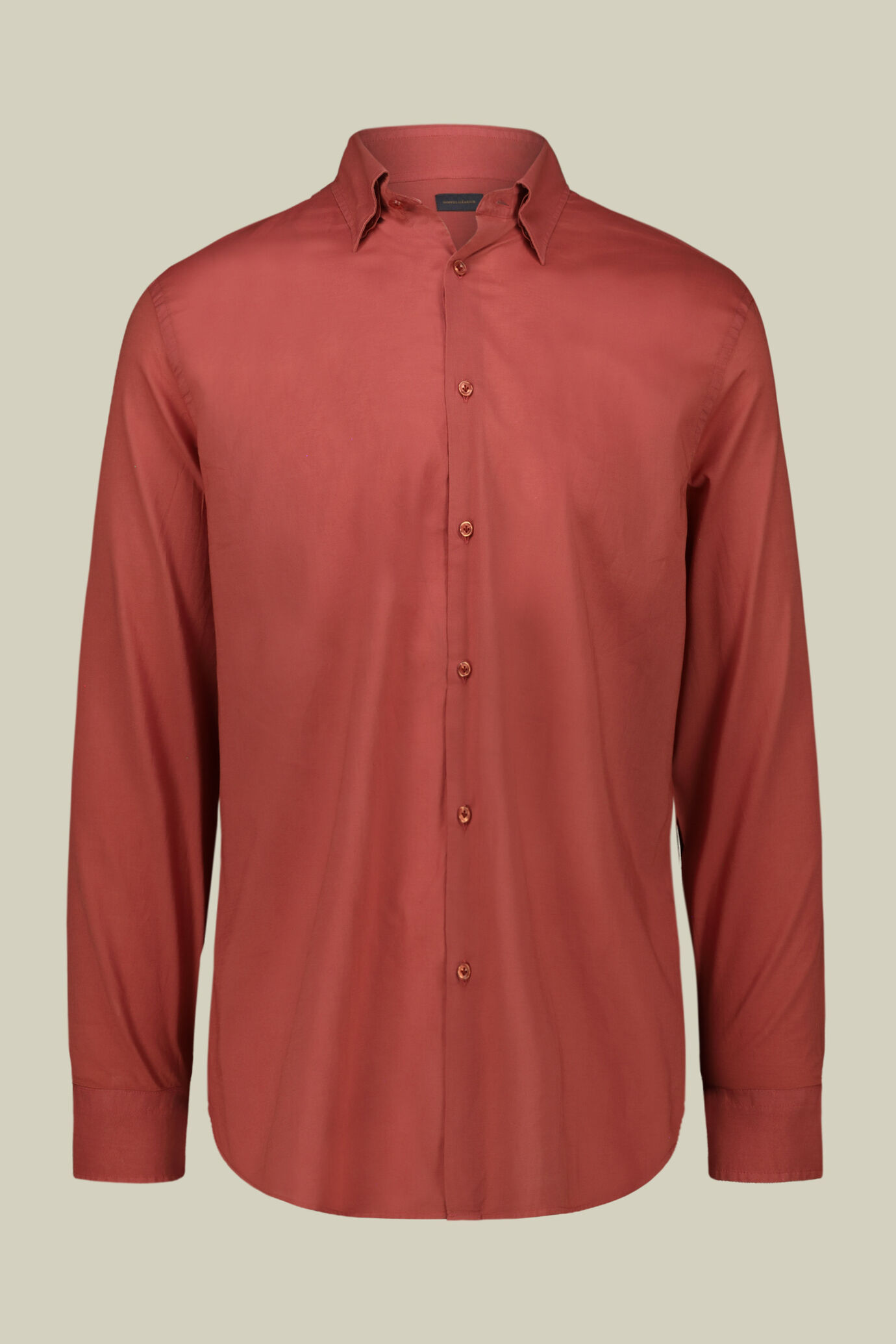 Men's casual shirt with a concealed button down collar in washed muslin fabric 100% cotton image number 5