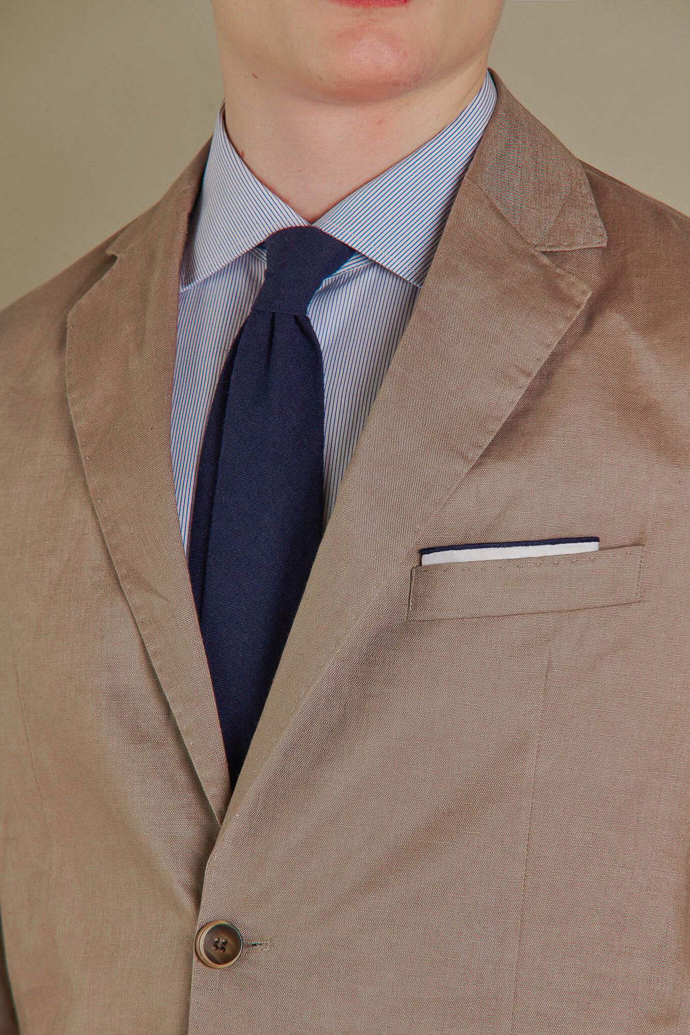 Single breasted jacket  100% linen  mady in italy image number 1