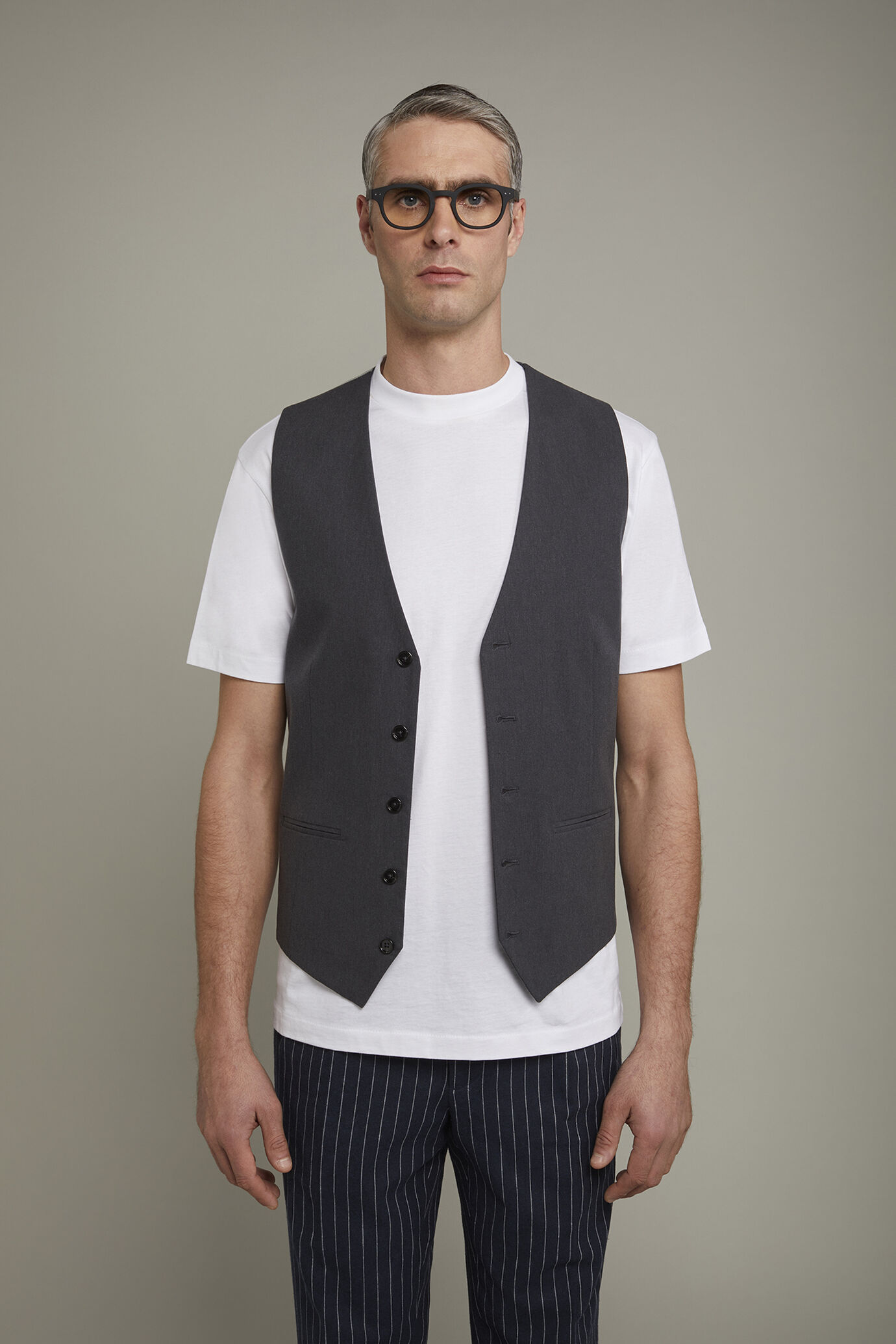 Gilet classico uomo in tessuto effetto fiammato regular fit image number 2