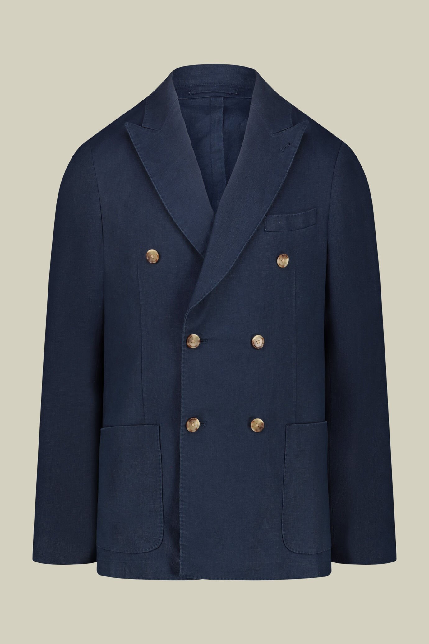 Giacca uomo doppiopetto sfoderata in 100% lino