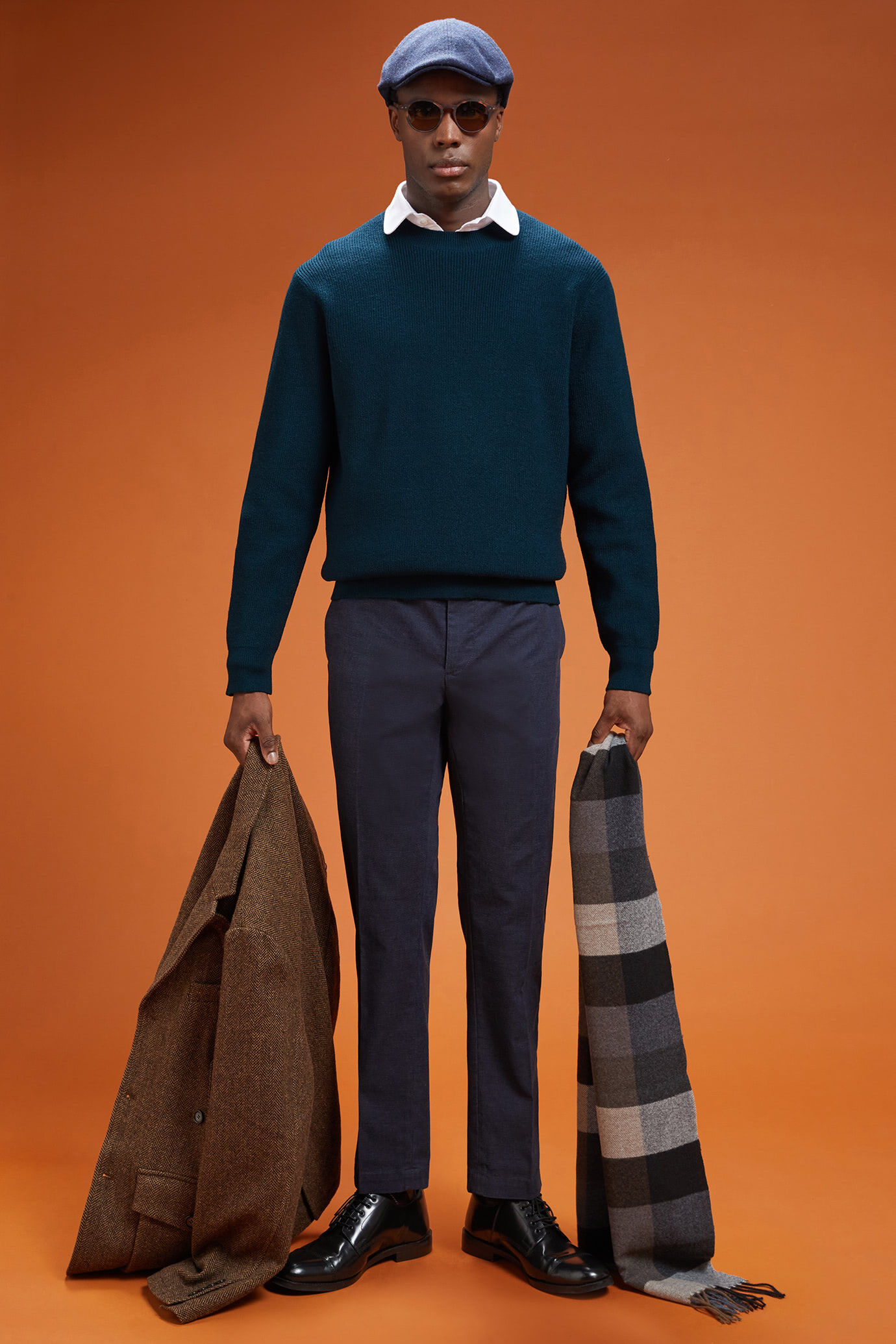 Herren-Pullover mit DerbyRundhalsausschnitt aus englischem Rippstrick in normaler Passform image number 1