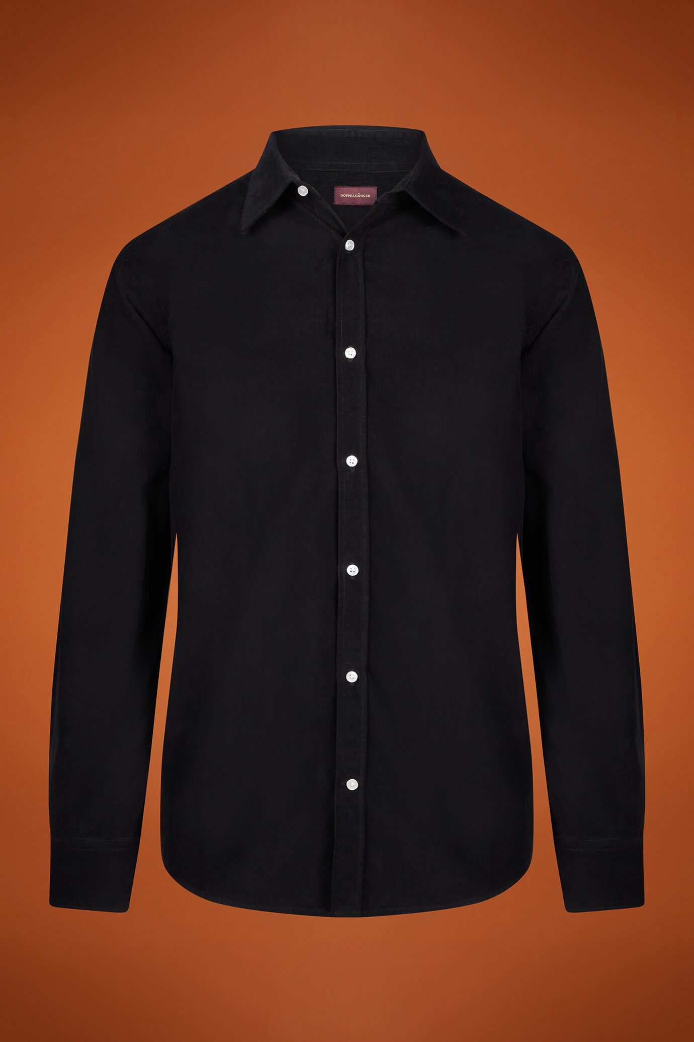 Men's comfort fit casual shirt with a classic collar in plain 100% cotton 21-wale corduroy