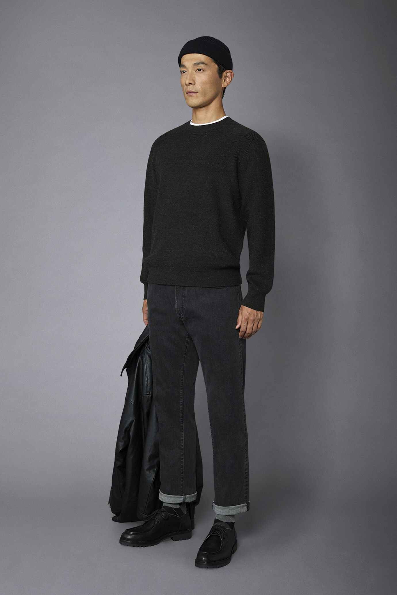 Pullover mit Rundhalsausschnitt und englischem Rippenstrick Regular Fit image number 1
