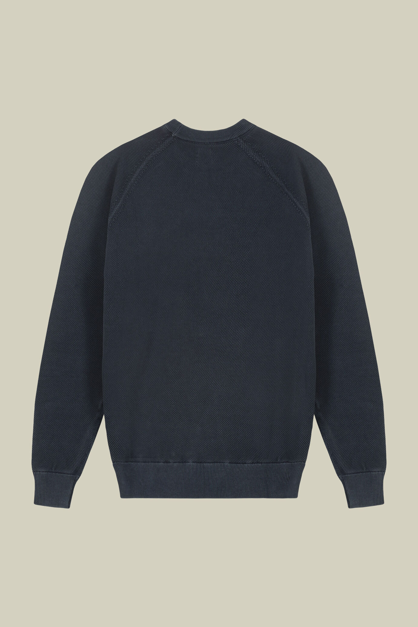 Men's 100% cotton crew neck jumper with raised weave image number 5