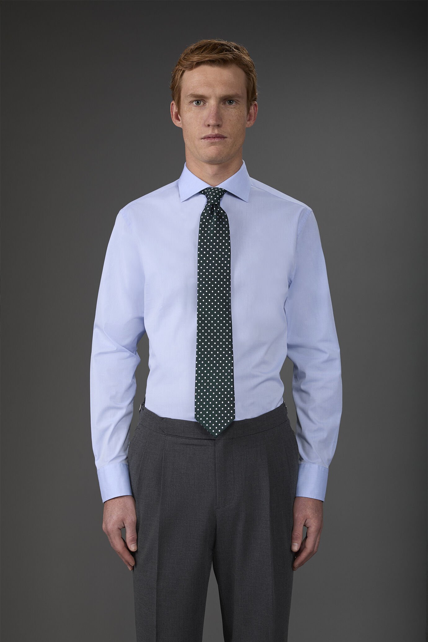 Camicia classica collo francese uomo tinta unita fiammato