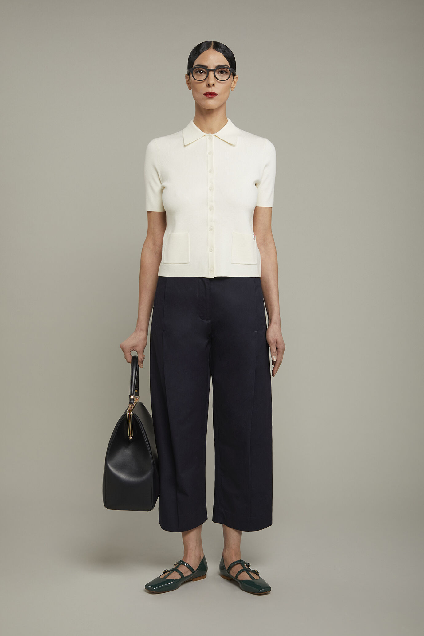 Pantalon femme uni en 100 % coton uni coupe régulière
