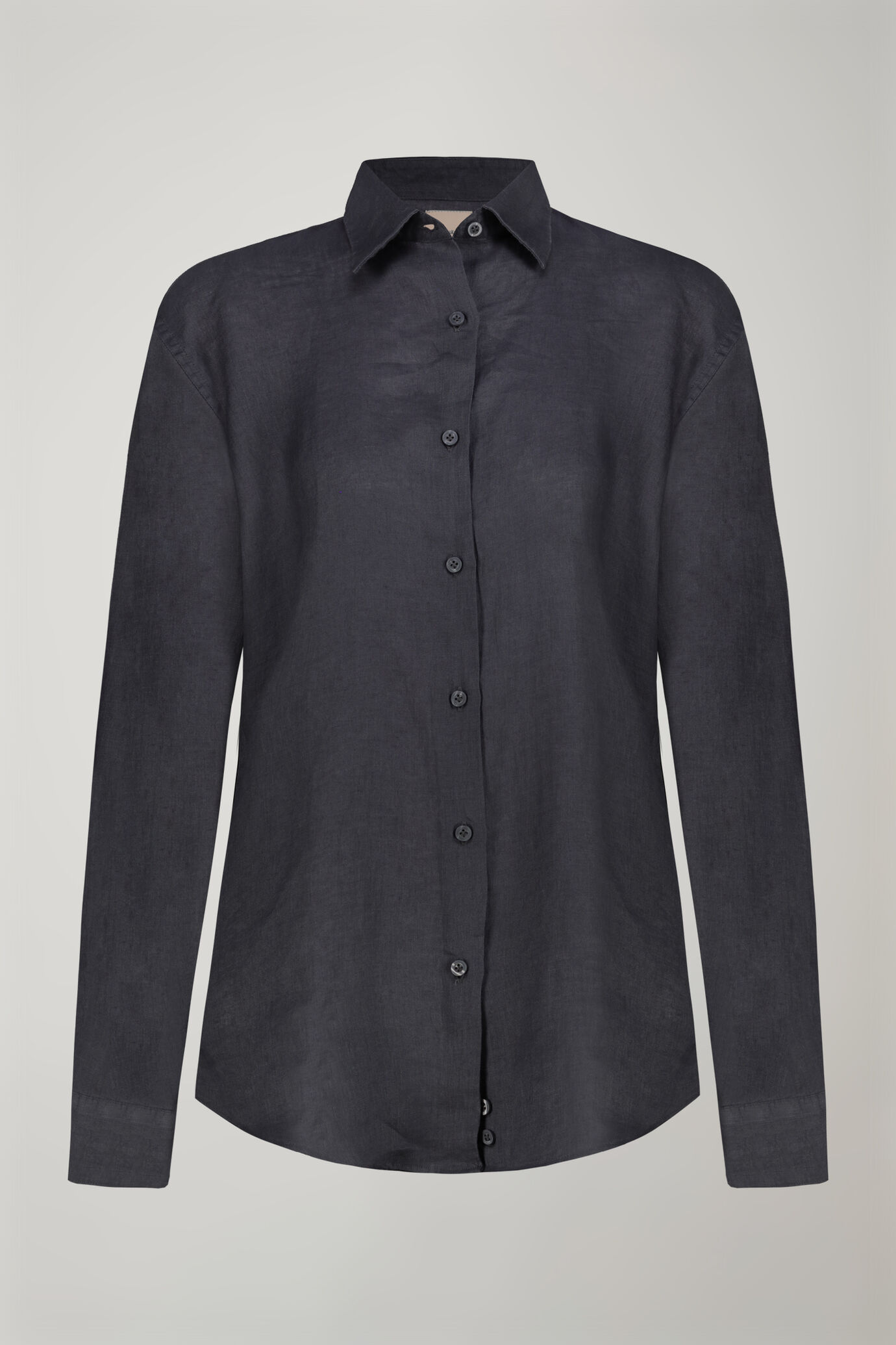 Women’s shirt with classic collar 100% linen image number 5