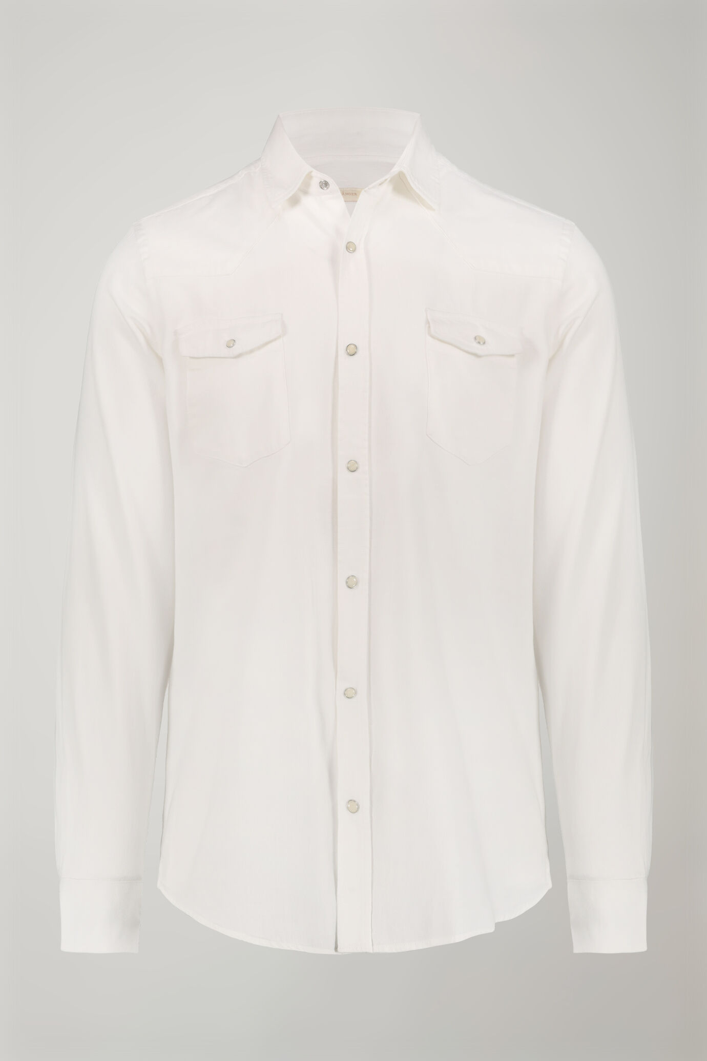 Camicia casual uomo collo classico 100% cotone tessuto denim comfort fit image number 4