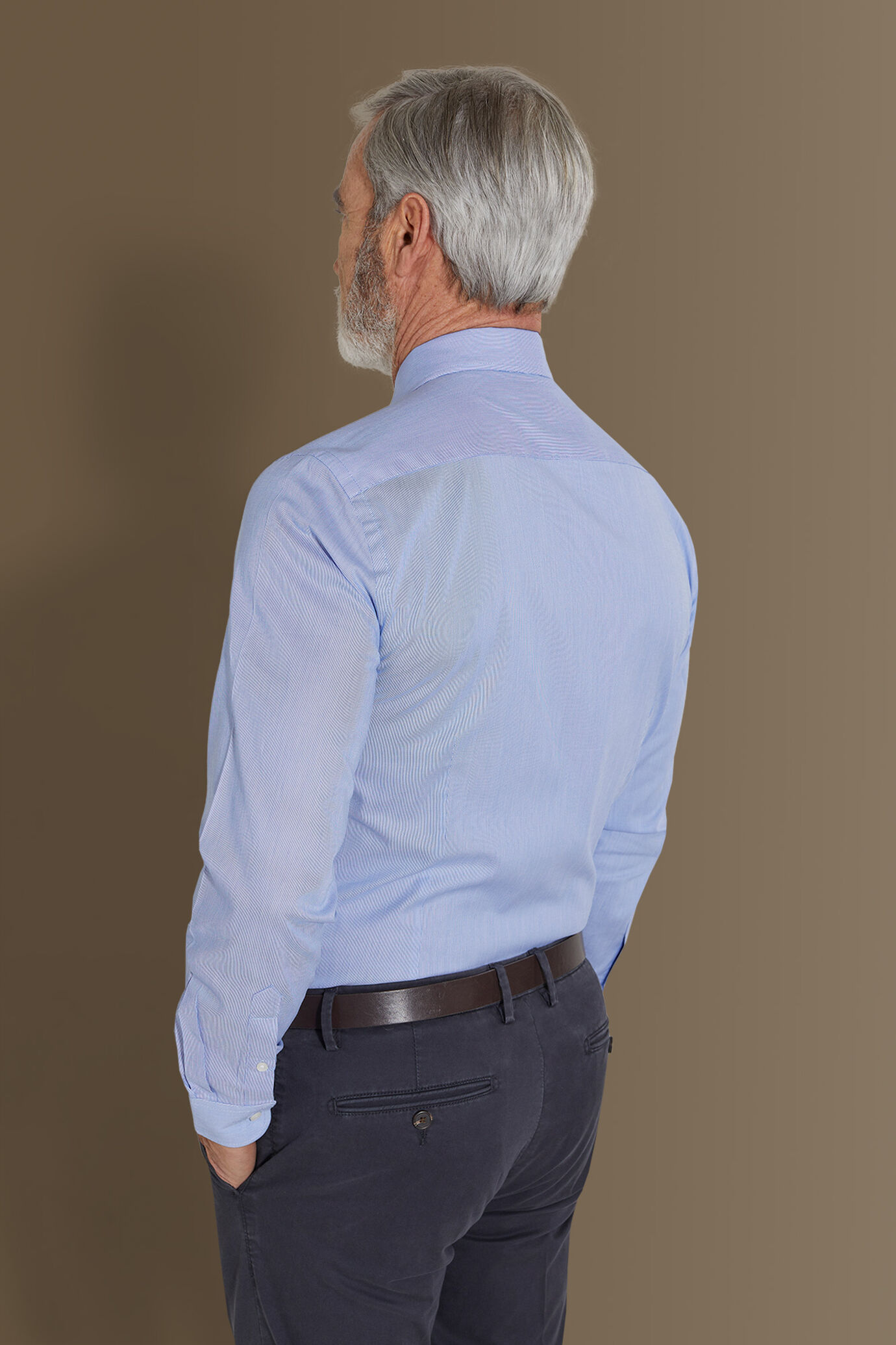 Camicia classica uomo collo francese piquet armaturato image number 2