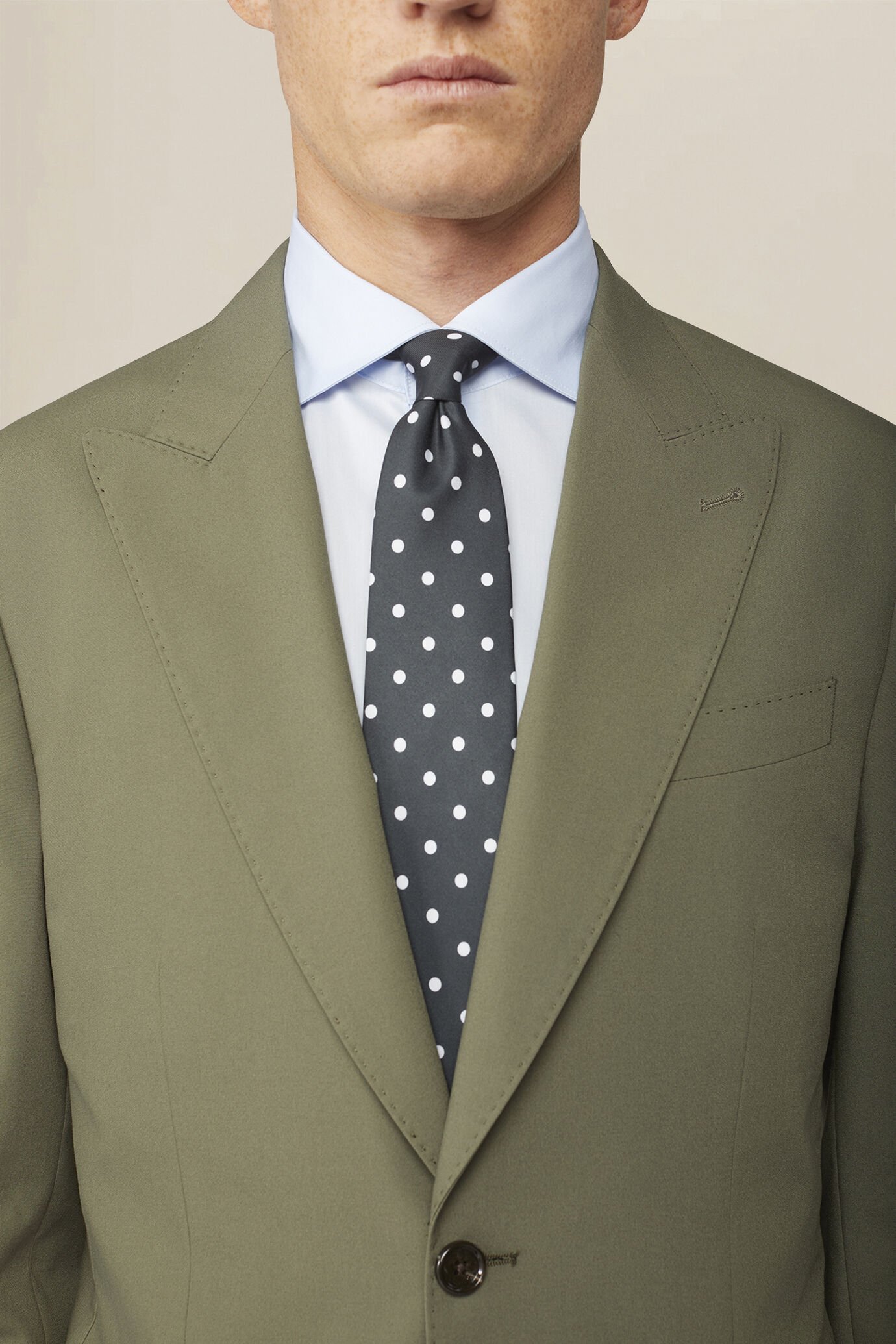 Abito uomo tinta unita con giacca con collo a lancia regular fit image number 2