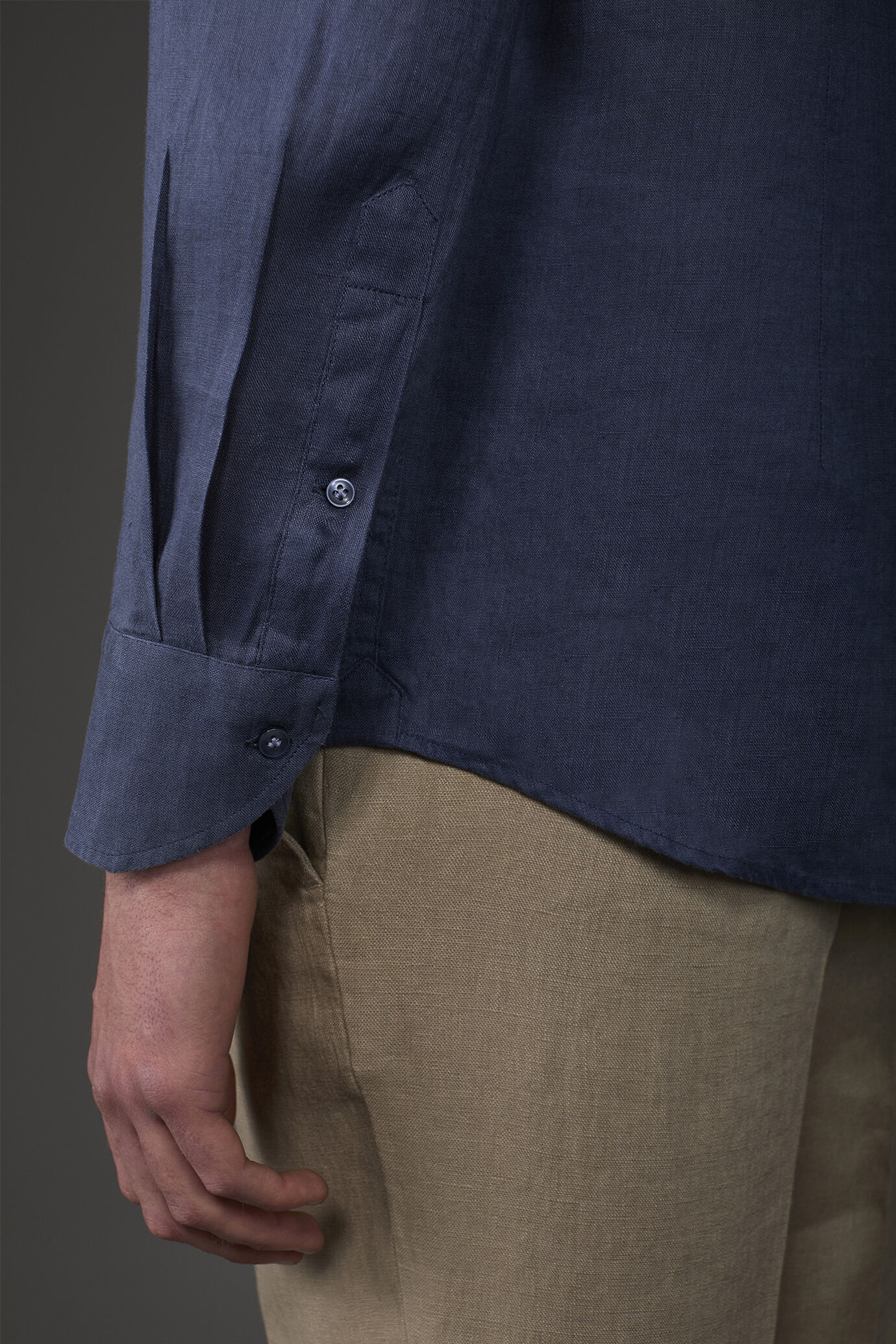Chemise décontractée homme à col classique, 100% lin image number 3