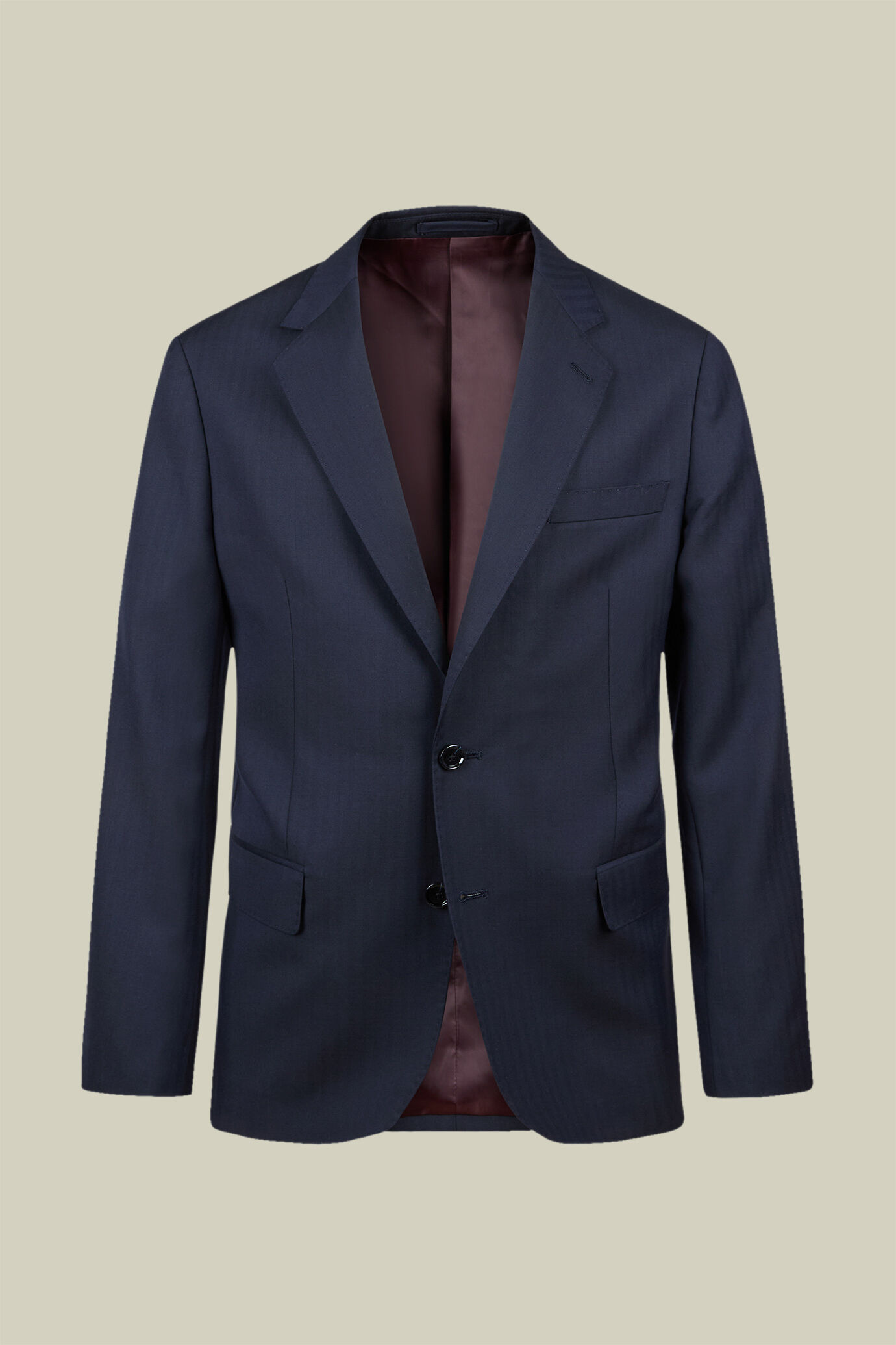 Men's regular fit single-breasted suit in wool blend fabric