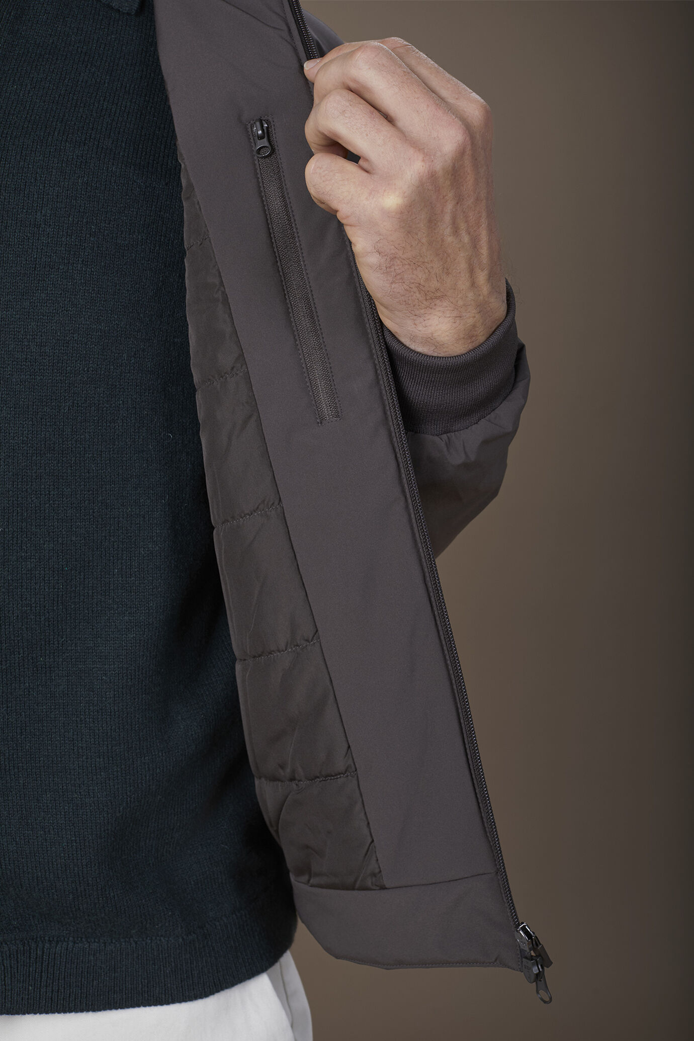 Herrenjacke Herrington gepolstert aus elastischem technischem Stoff image number 3