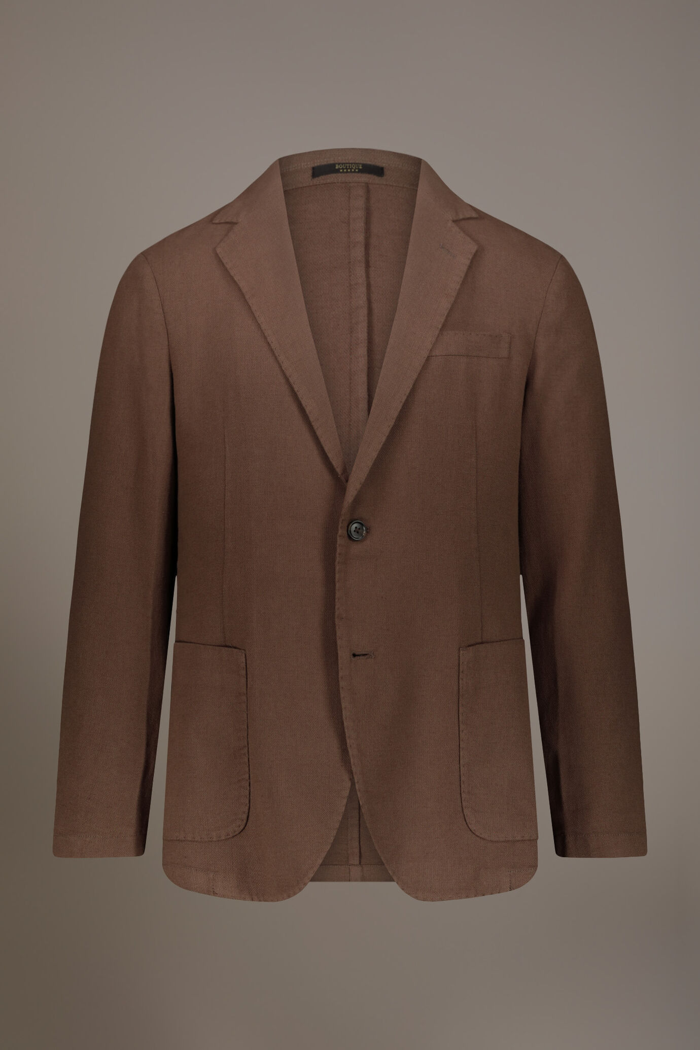 Single breasted  cotton linen jacket with patch pocket image number 3