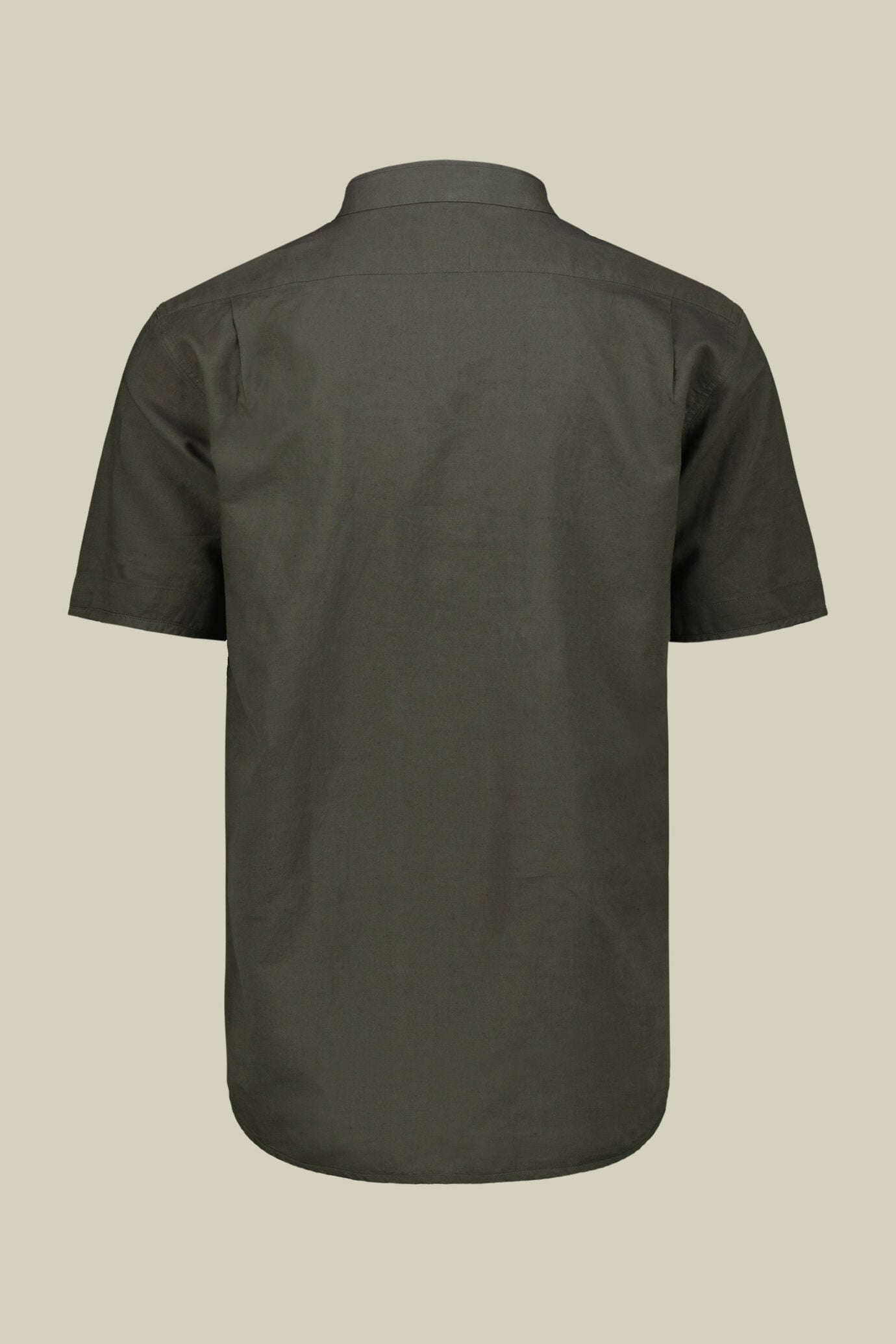 Camicia uomo casual collo alla coreana tessuto in lino e cotone lavato image number 5