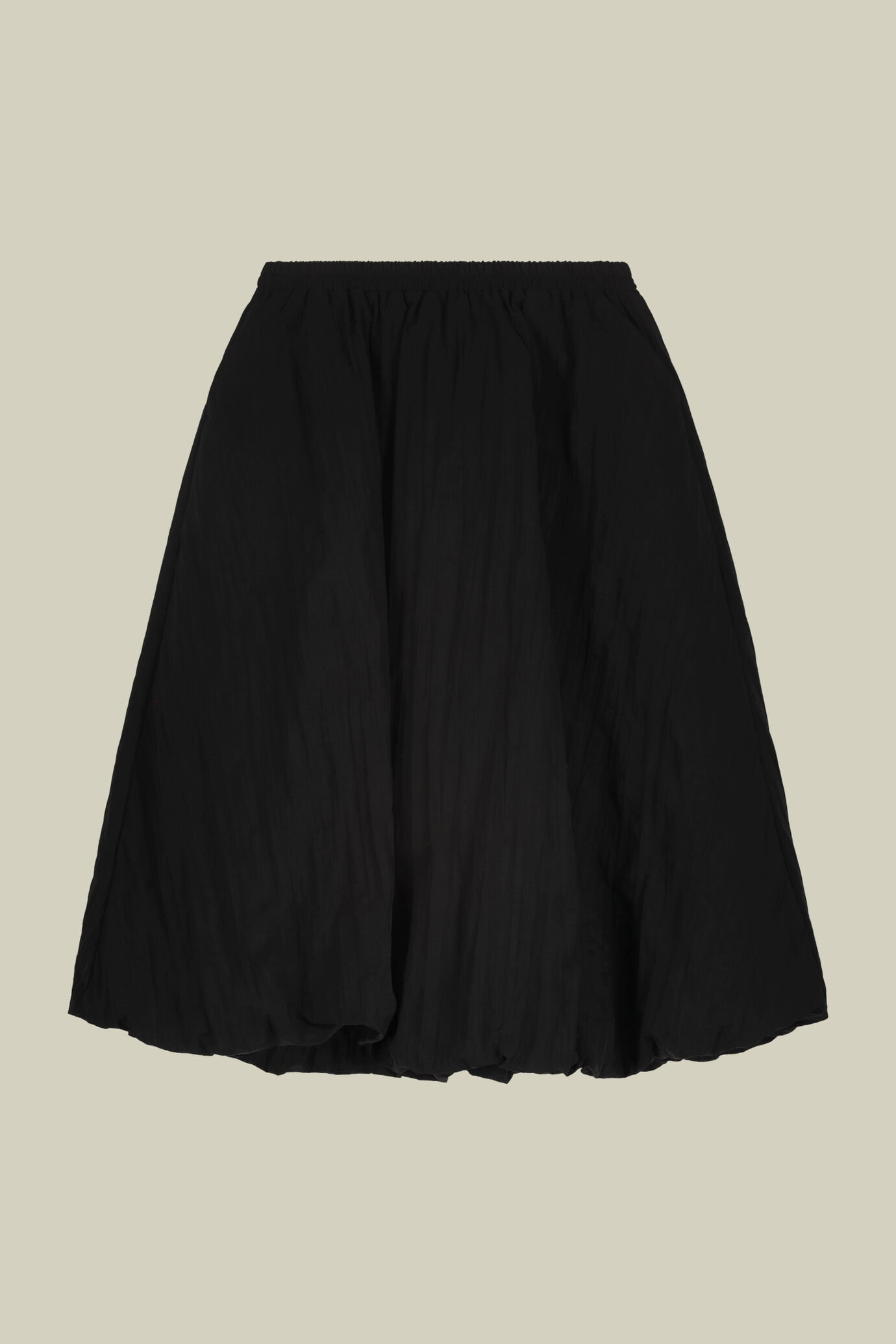 Midi skirt with remborsè workmanship in creased nylon with elastic waist image number 4
